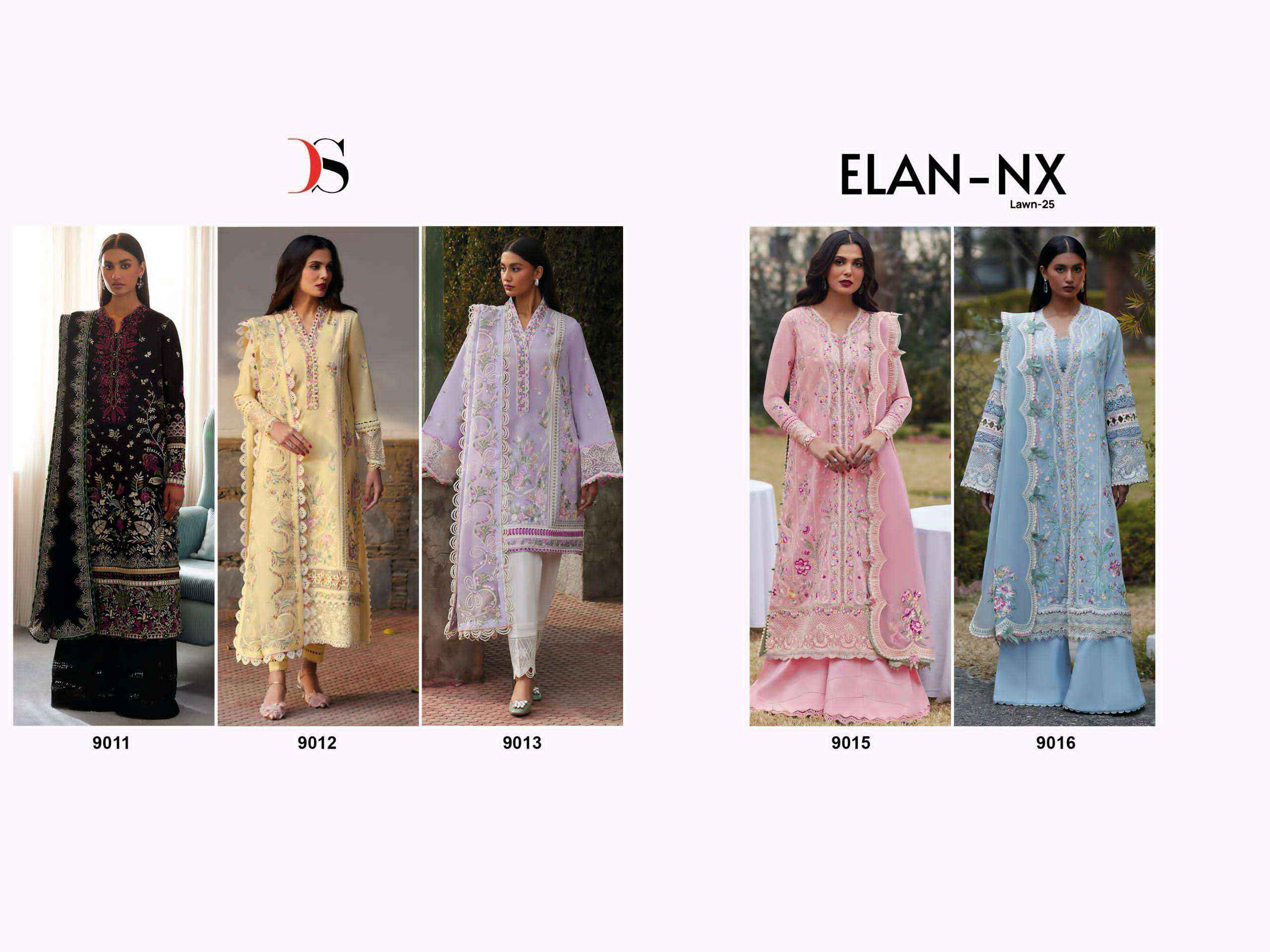 Deepsy Elan Lawn 25 NX Cotton Dress Material 5 pcs Catalogue