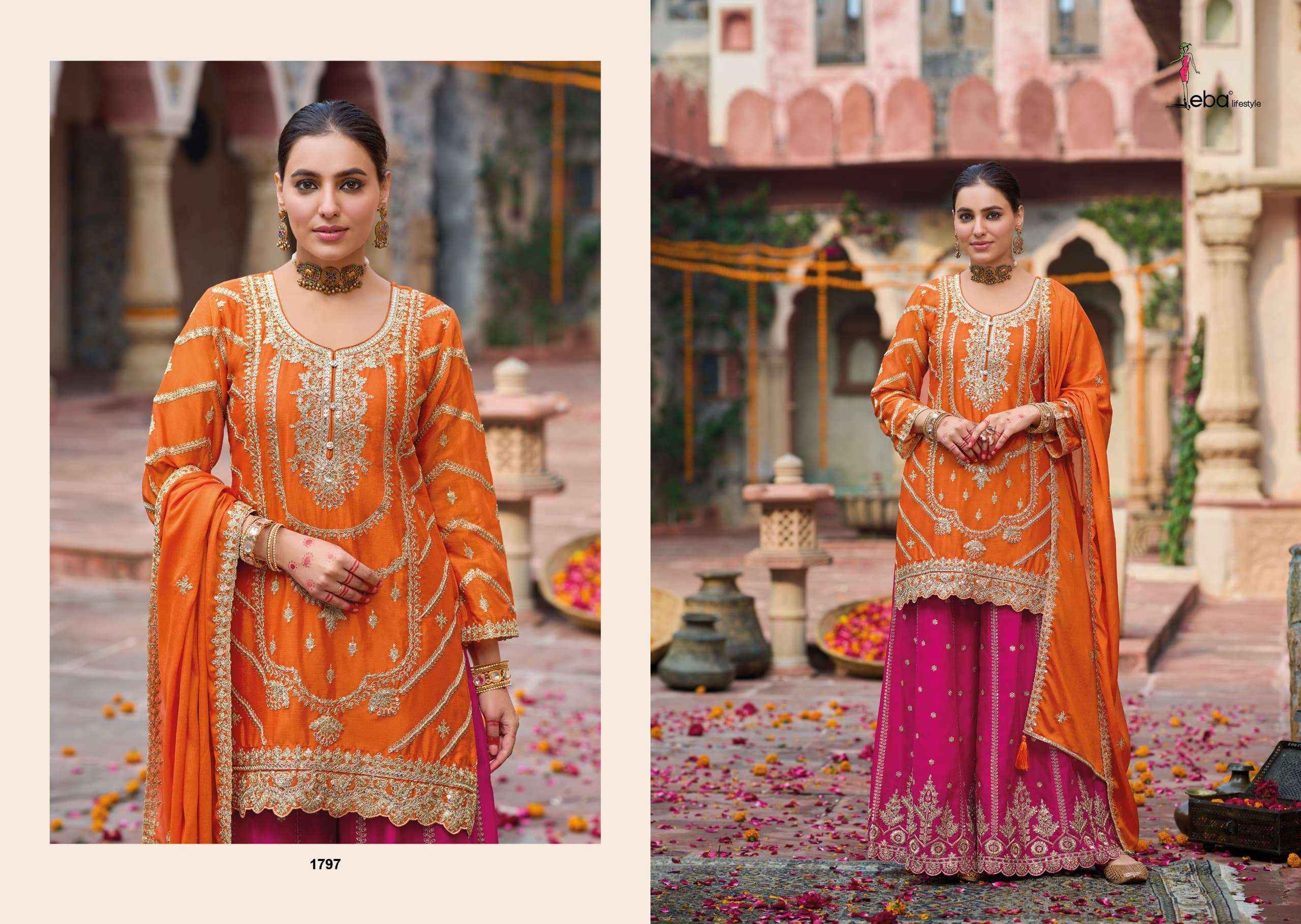Eba Lifestyle Kanak Readymade Chinon Dress (3 pcs Catalogue)