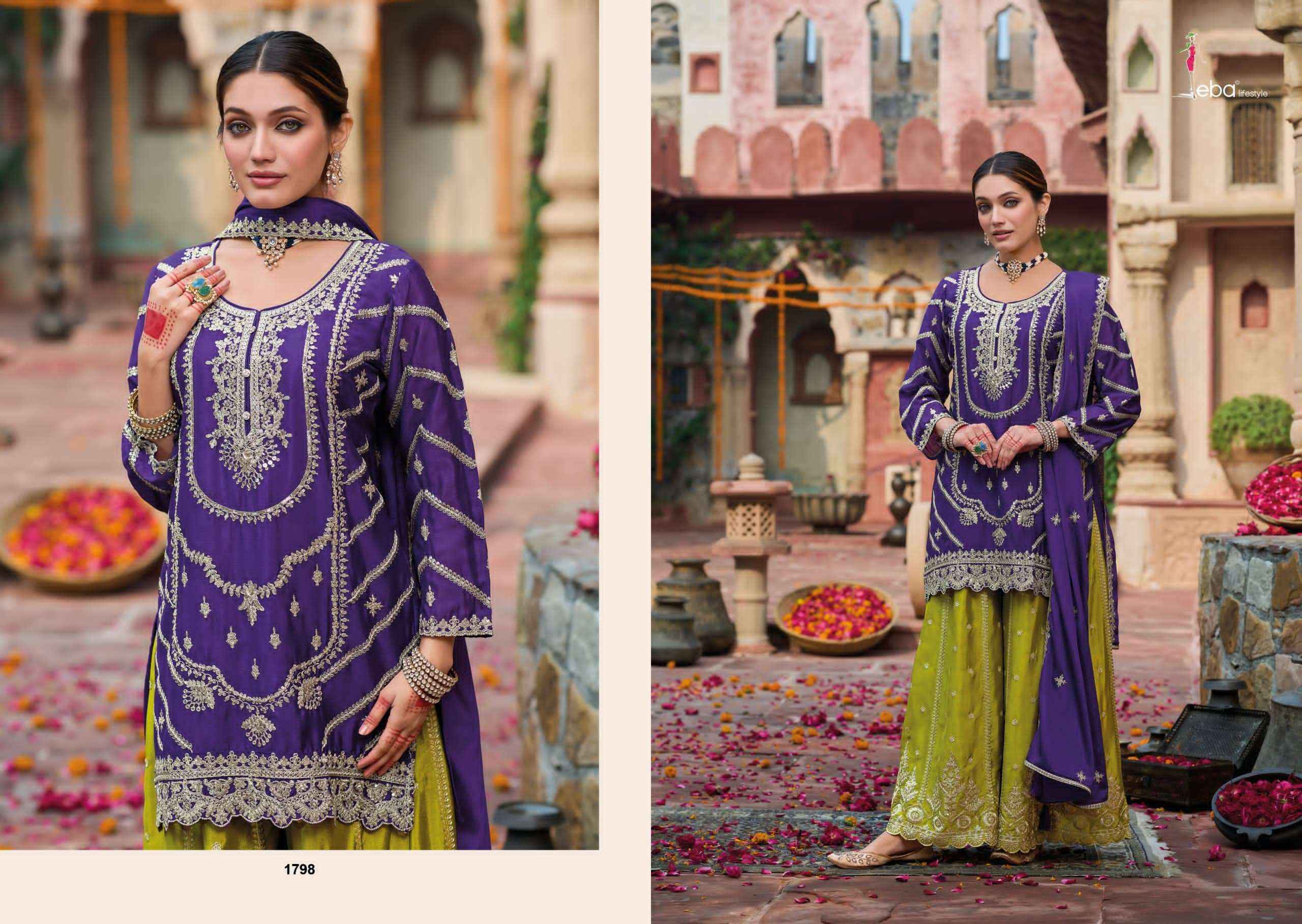 Eba Lifestyle Kanak Readymade Chinon Dress (3 pcs Catalogue)