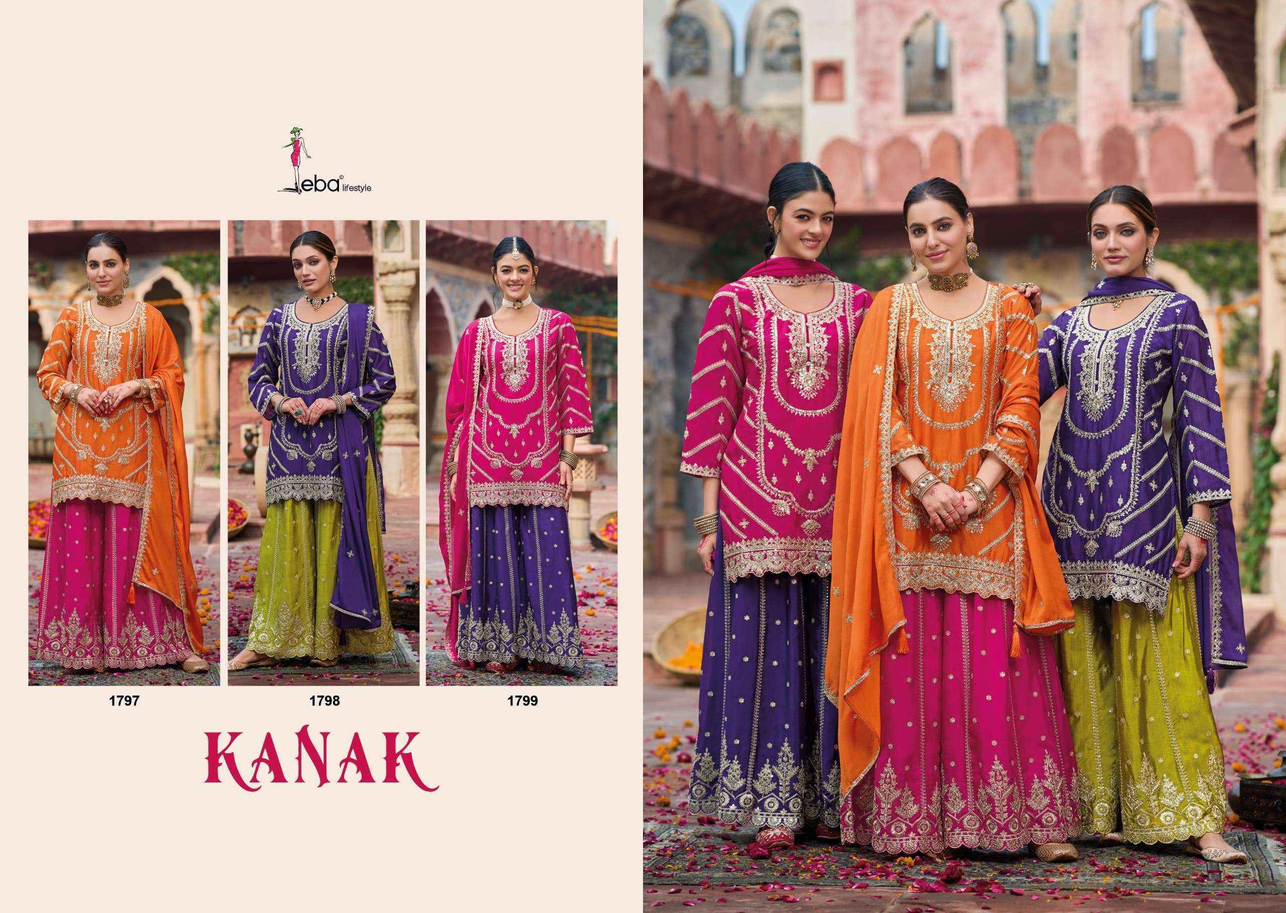 Eba Lifestyle Kanak Readymade Chinon Dress (3 pcs Catalogue)