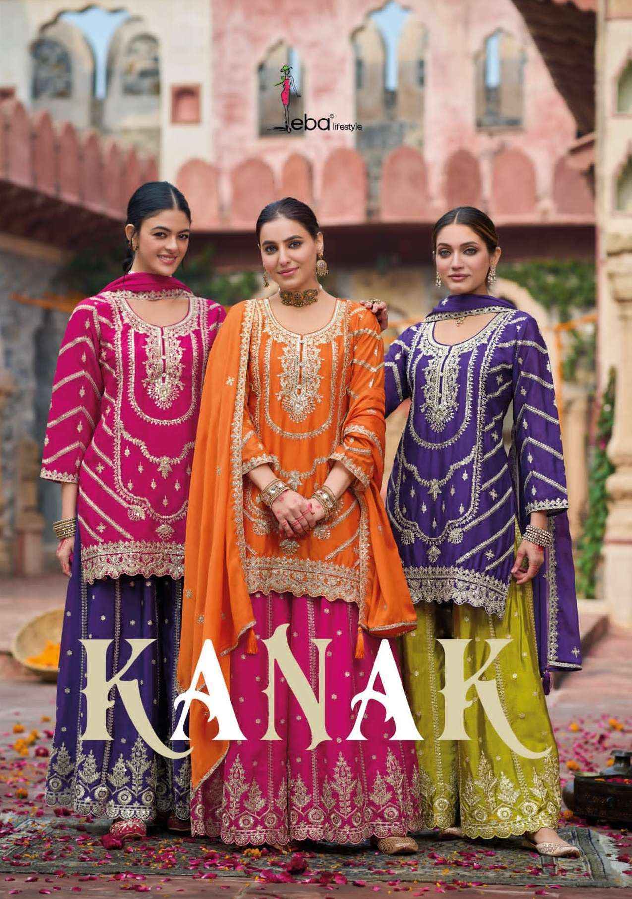 Eba Lifestyle Kanak Readymade Chinon Dress (3 pcs Catalogue)