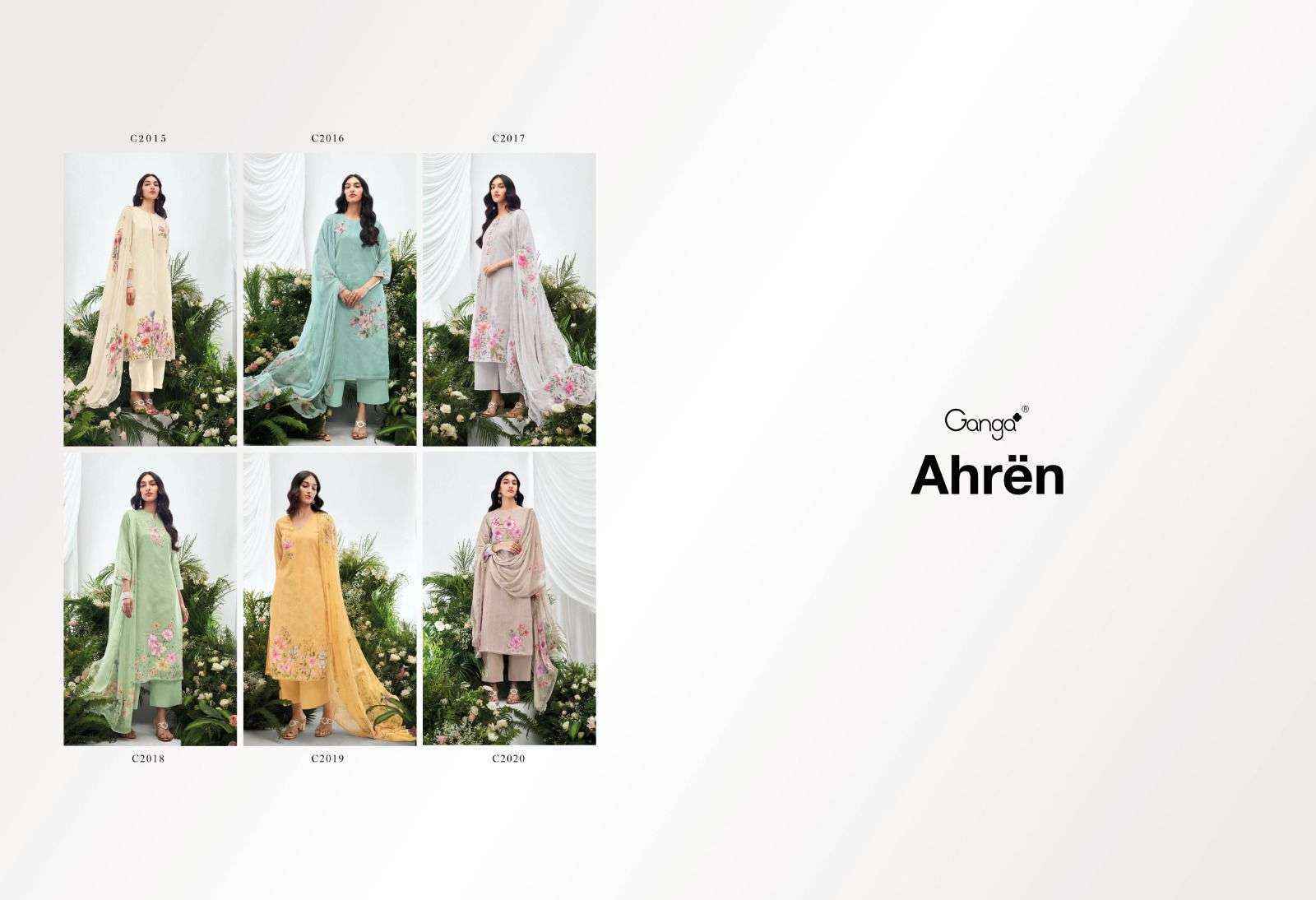Ganga Ahren Cotton Jacquard Dress Material 6 pcs Catalogue