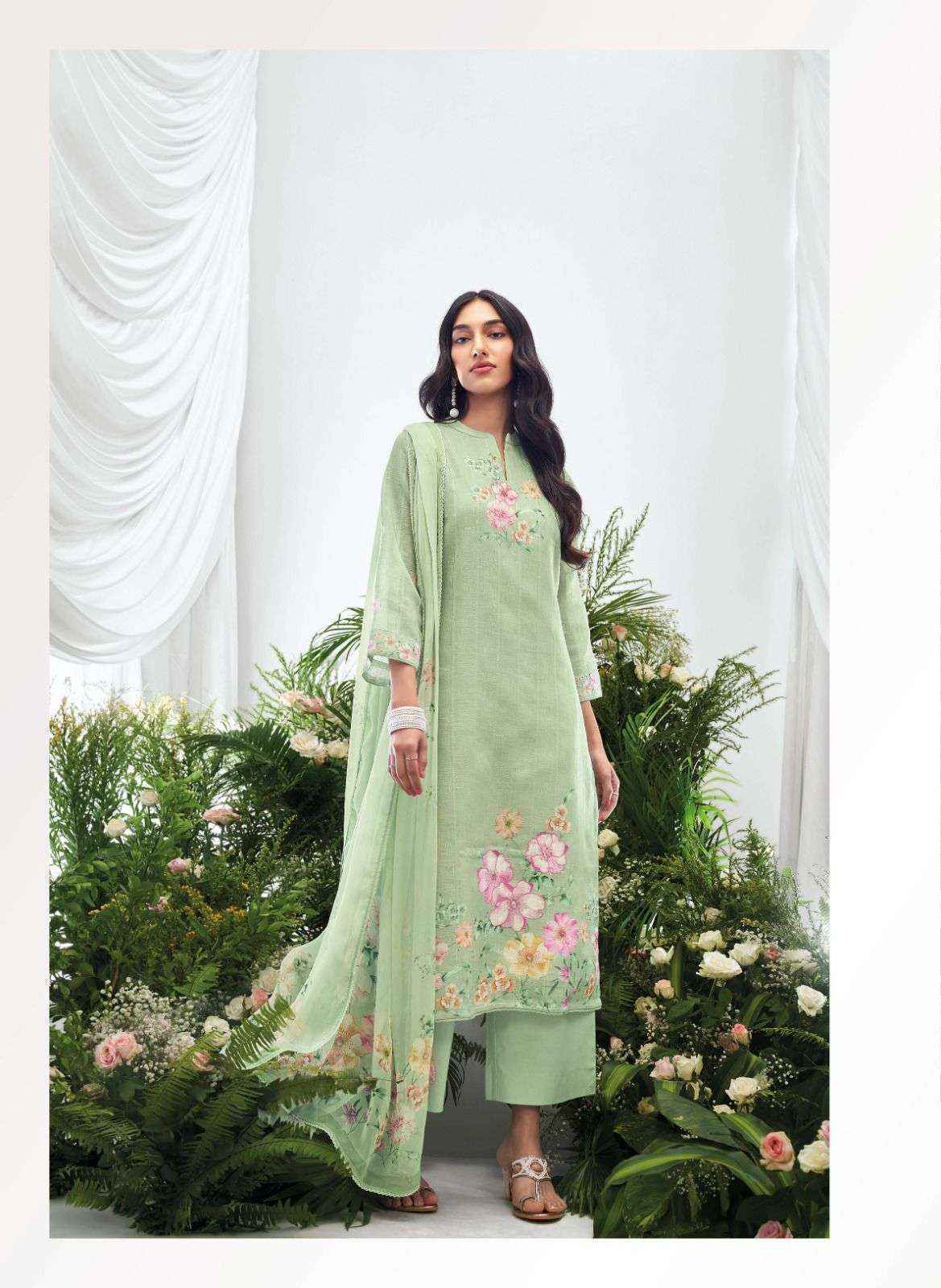 Ganga Ahren Cotton Jacquard Dress Material 6 pcs Catalogue