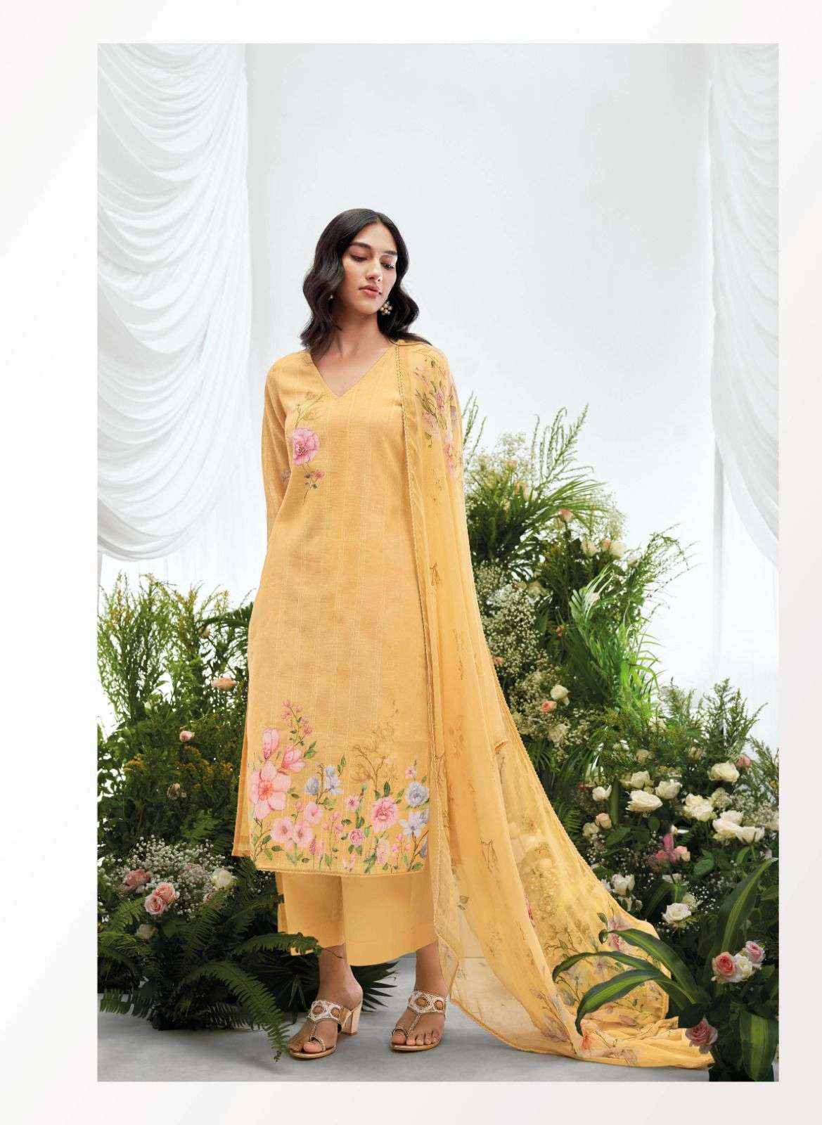 Ganga Ahren Cotton Jacquard Dress Material 6 pcs Catalogue
