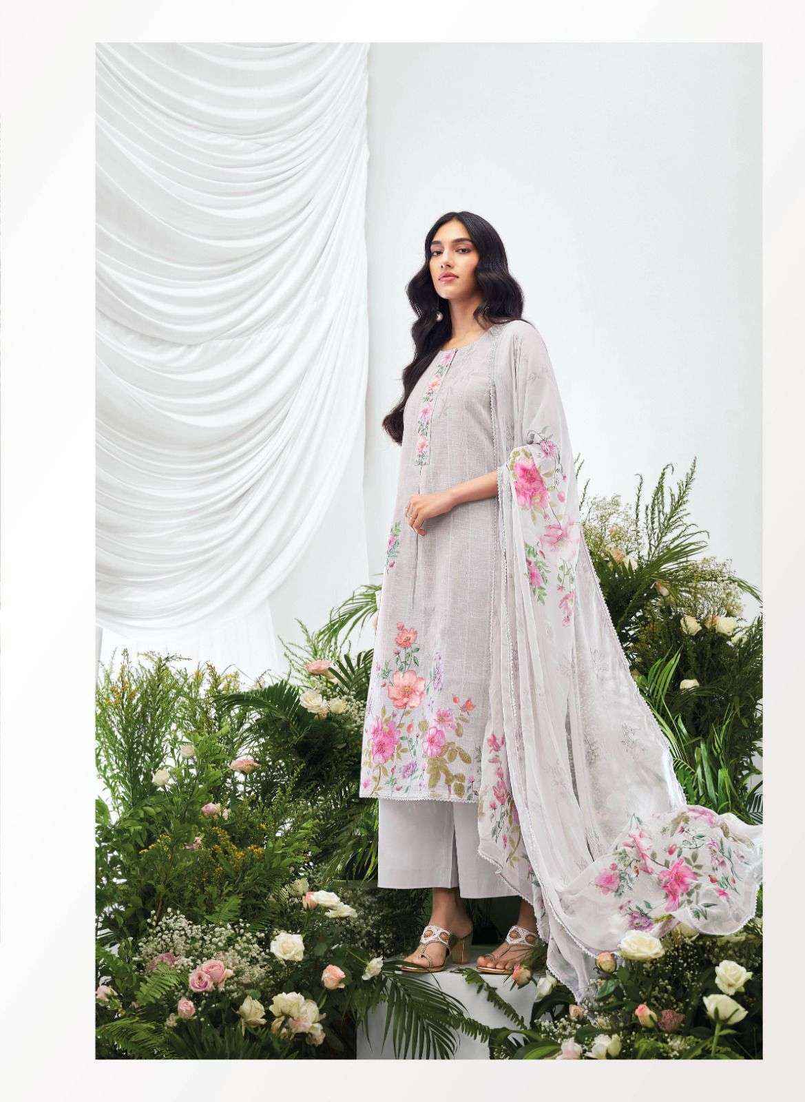 Ganga Ahren Cotton Jacquard Dress Material 6 pcs Catalogue