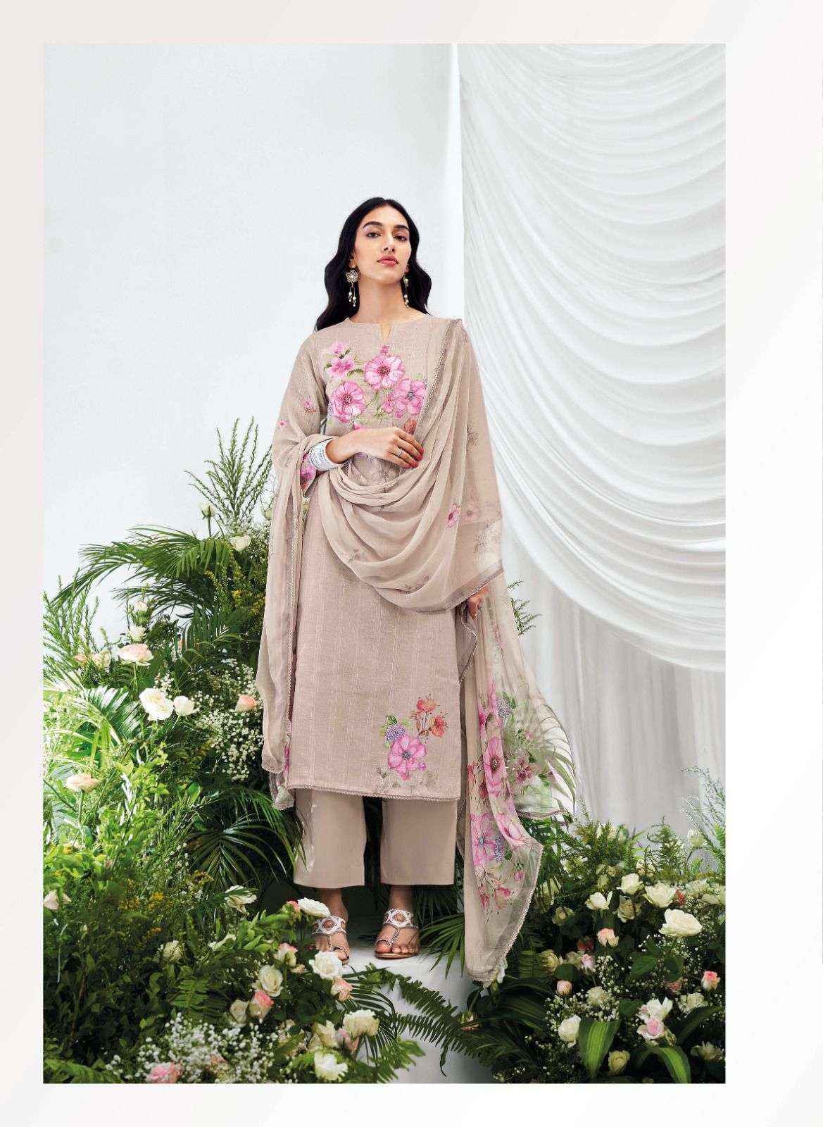 Ganga Ahren Cotton Jacquard Dress Material 6 pcs Catalogue