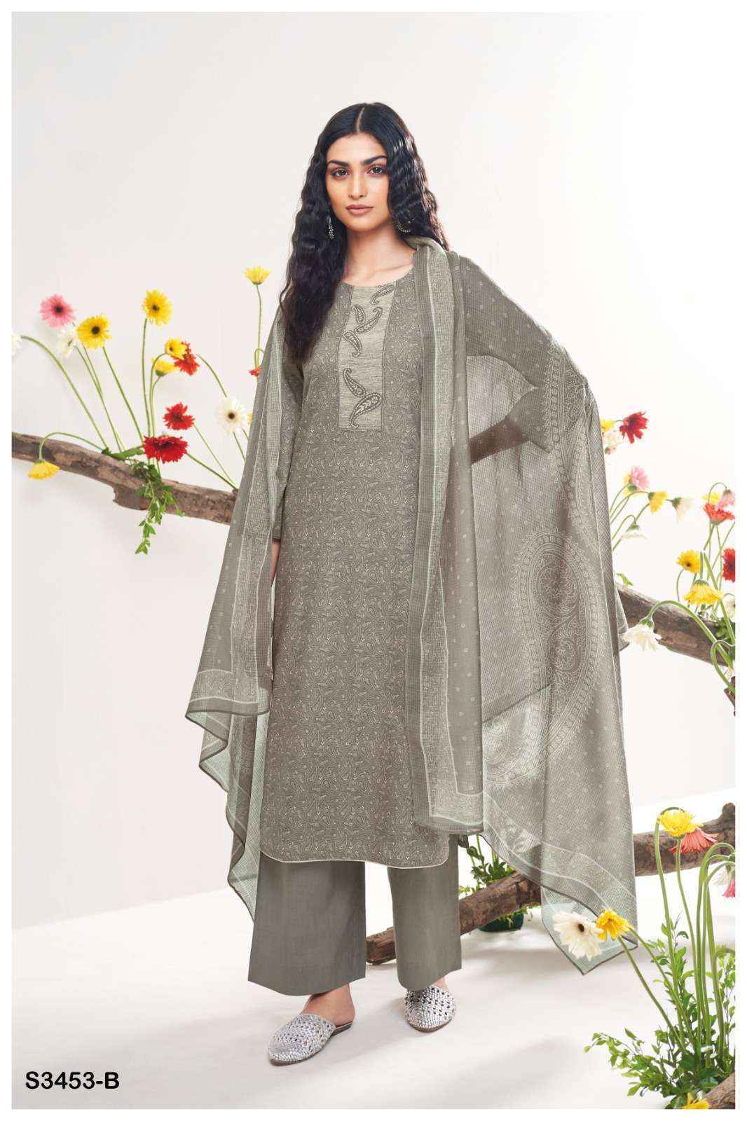 Ganga Deeandra-3453 Cotton Dress Material (4 pcs Catalogue)