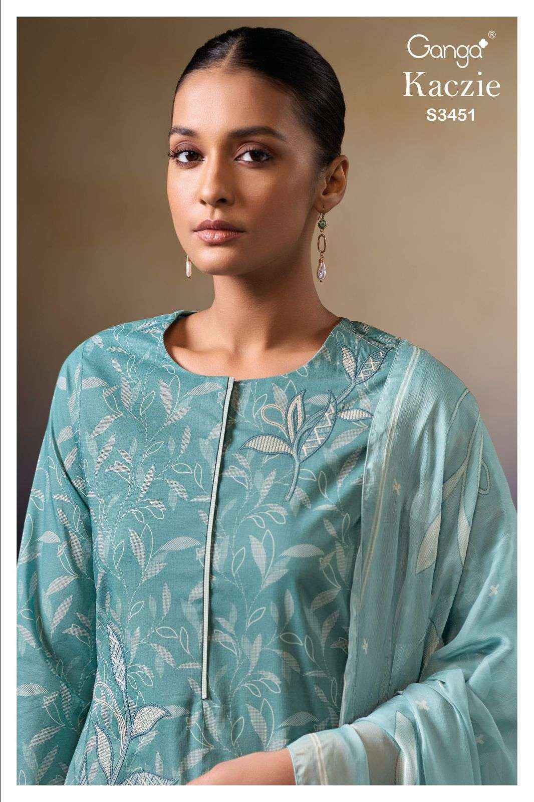 Ganga Kaczie 3451 Cotton Dress Material 4 pcs Catalogue