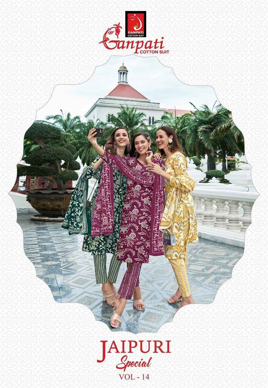 Ganpati Jaipuri Special Vol-14 Readymade Cotton Dress (15 pcs Catalogue)