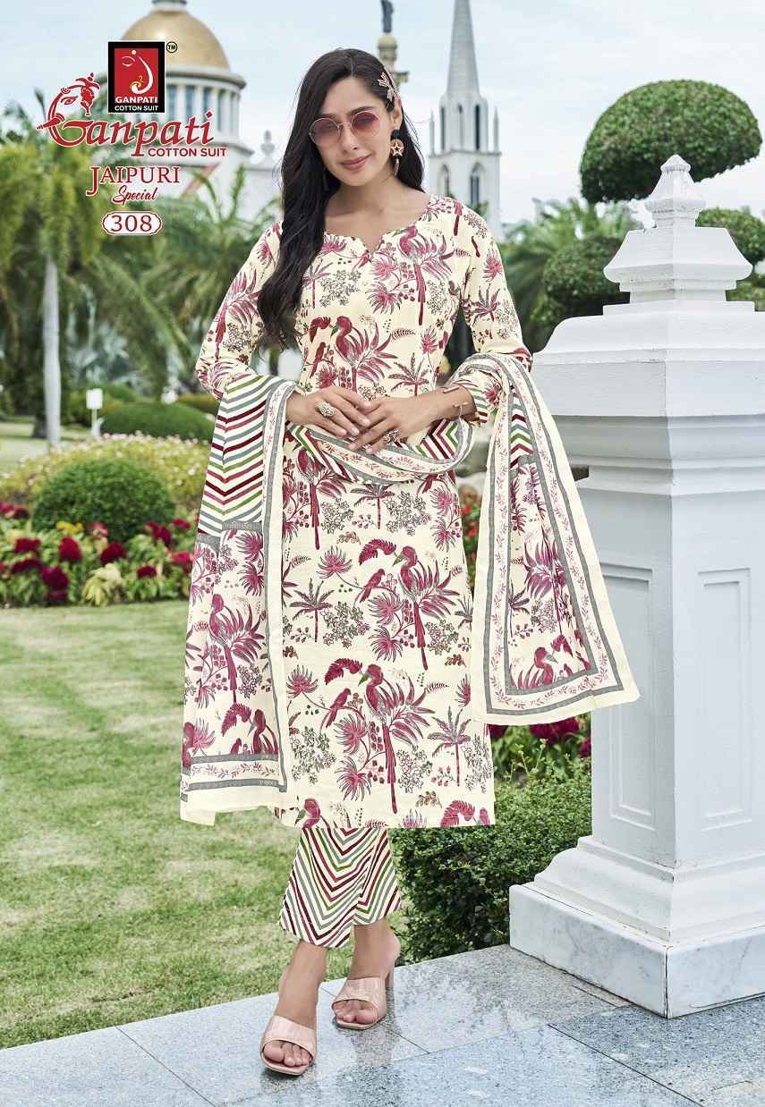 Ganpati Jaipuri Special Vol-14 Readymade Cotton Dress (15 pcs Catalogue)