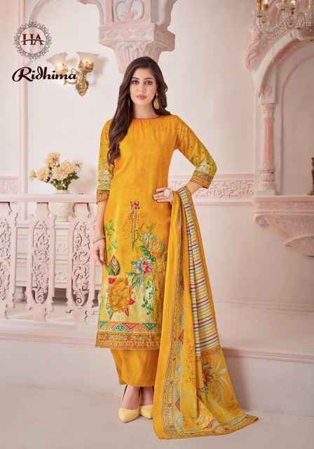 Harshit Fashion Ridhima Zam Cotton Dress Material (6 pcs Catalogue)