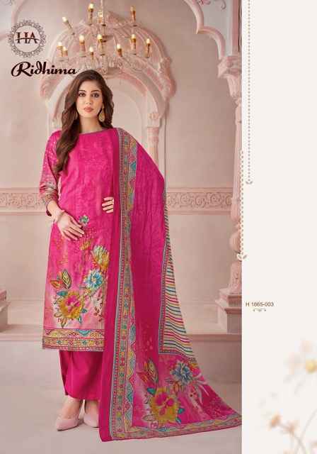 Harshit Fashion Ridhima Zam Cotton Dress Material (6 pcs Catalogue)