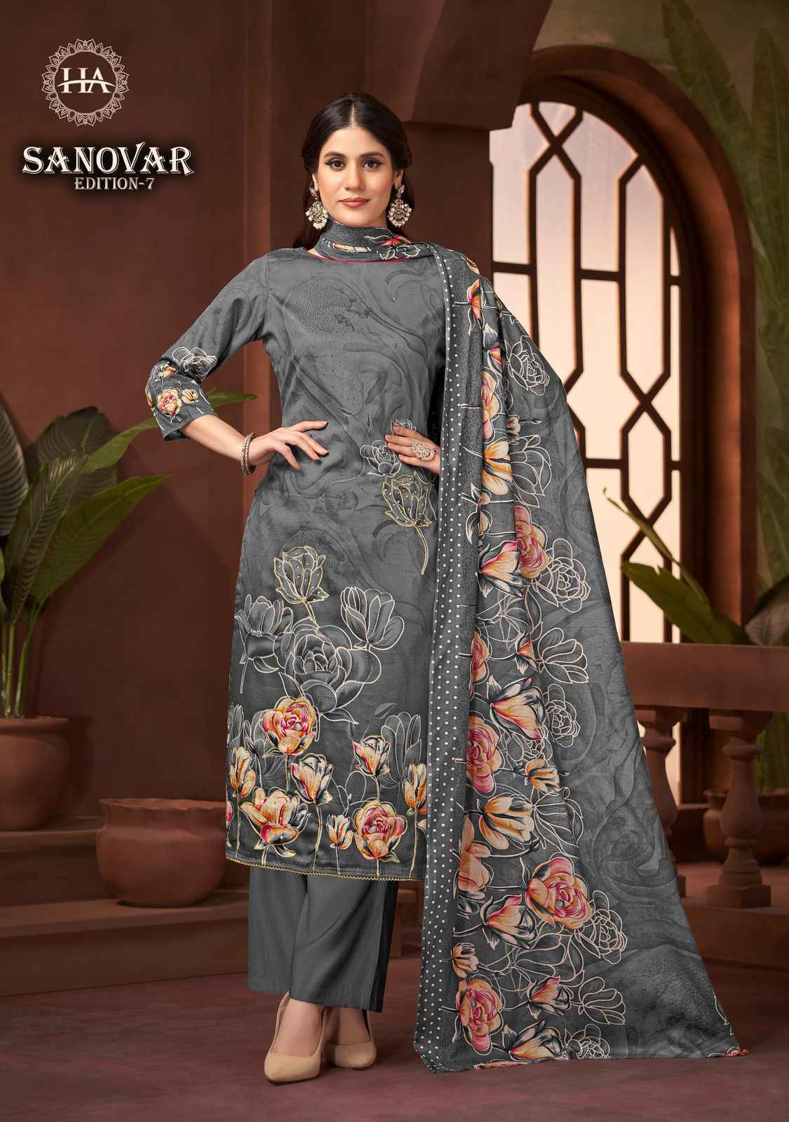 Harshit Fashion Sanovar Edition-7 Zam Cotton Dress Material (6 pcs Catalogue)