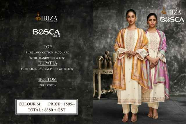 Ibiza Bosco Vol-9 Lawn Cotton Dress Material (4 Pc Catalogue)