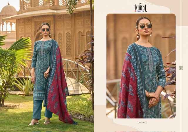 Ishaal Embroidered Vol 14 Lawn Cotton Dress Material 10 pcs Catalogue