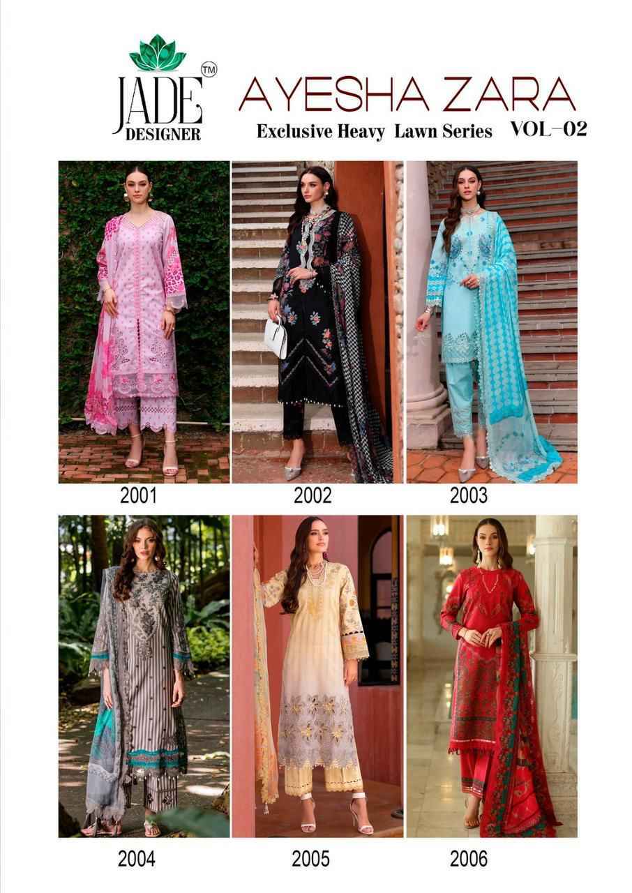Jade Ayesha Zara Vol 2 Lawn Cotton Dress Material 6 pcs Catalogue
