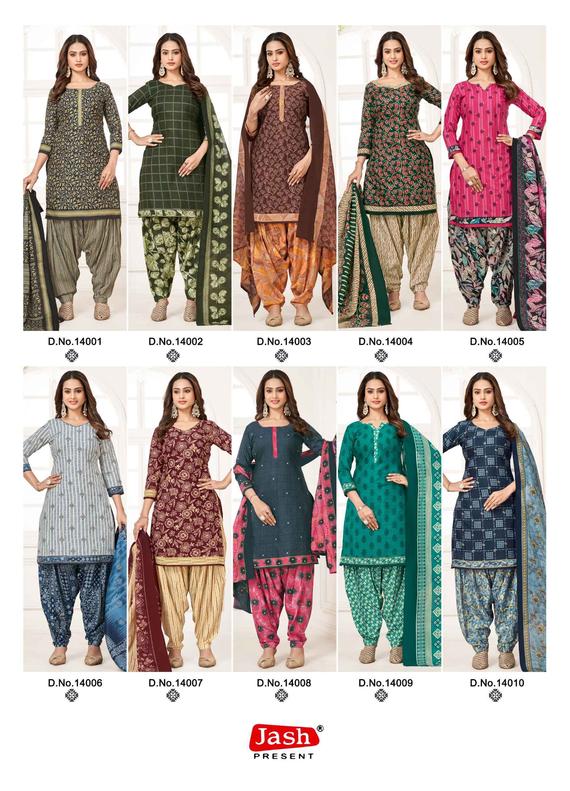 Jash Palak Vol-14 Readymade Cotton Dress (10 pcs Catalogue)