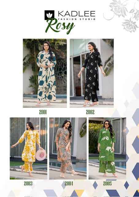 Kadlee Rosy Rayon Co Ord Set (5 pcs Catalogue)