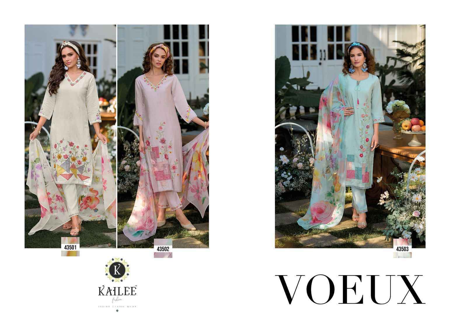 Kailee Fashion Voeux Viscouse Kurti Combo 3 pcs Catalogue