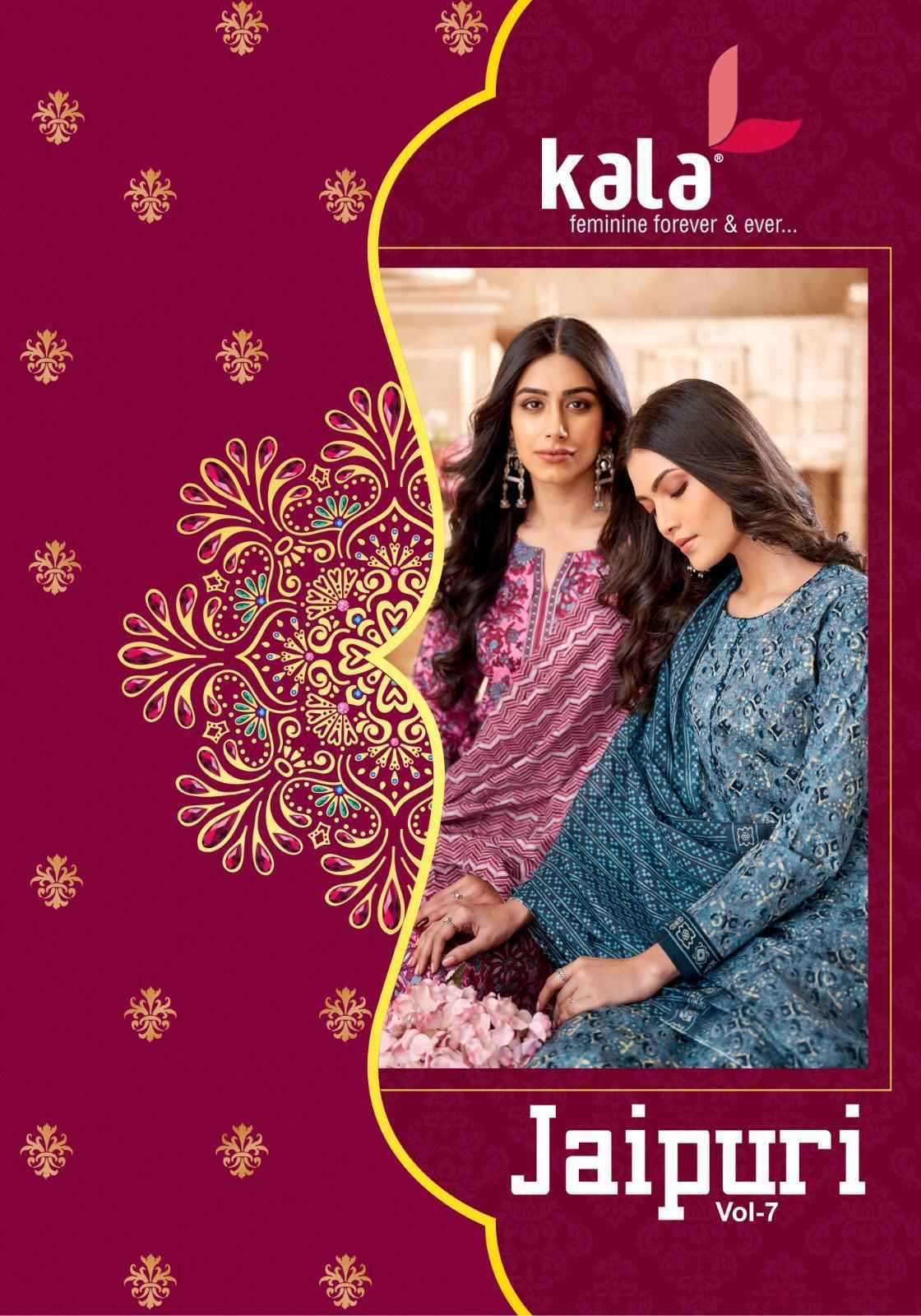 Kala Jaipuri Vol 7 Cotton Dress Material 12 Pc Catalogue