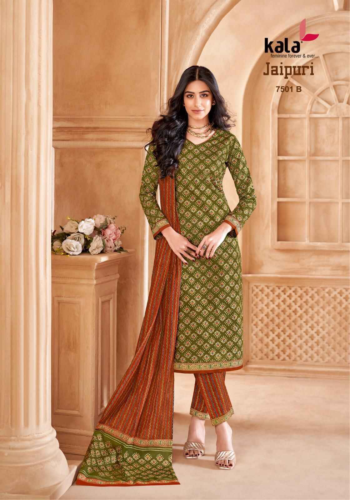 Kala Jaipuri Vol 7 Cotton Dress Material 12 Pc Catalogue
