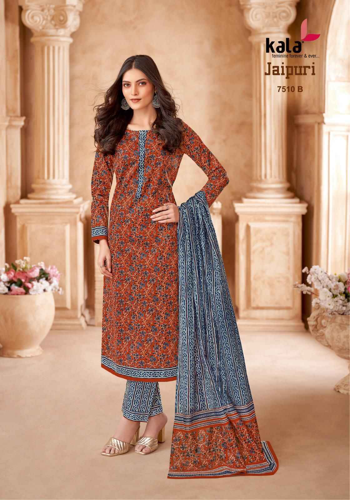 Kala Jaipuri Vol 7 Cotton Dress Material 12 Pc Catalogue