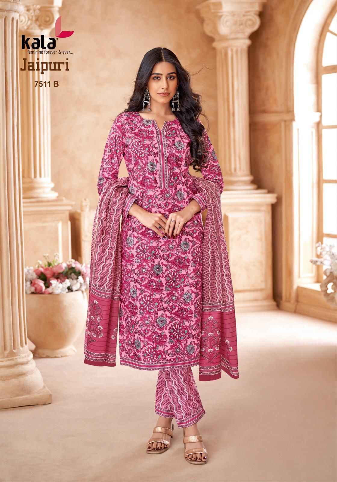 Kala Jaipuri Vol 7 Cotton Dress Material 12 Pc Catalogue