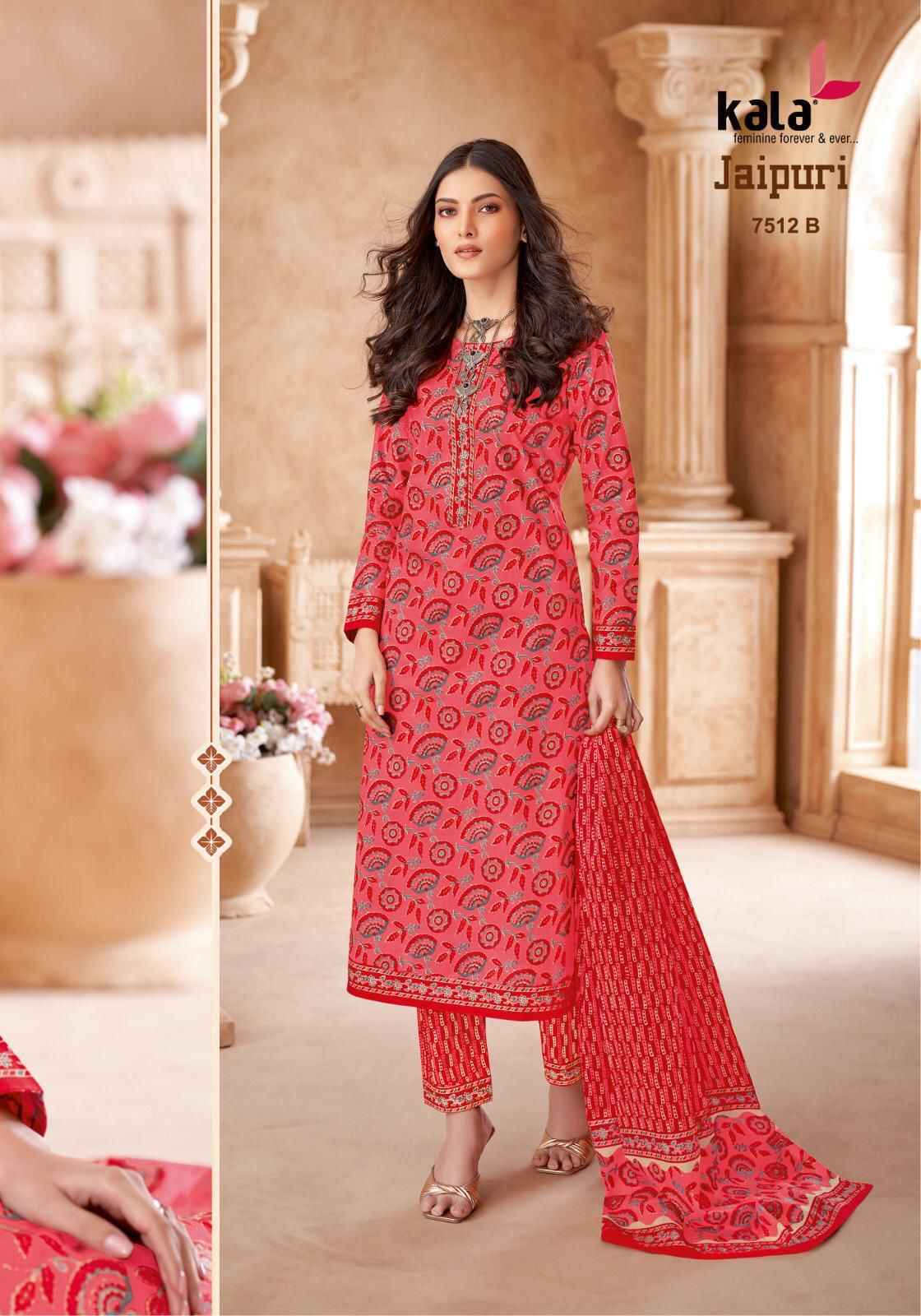Kala Jaipuri Vol 7 Cotton Dress Material 12 Pc Catalogue