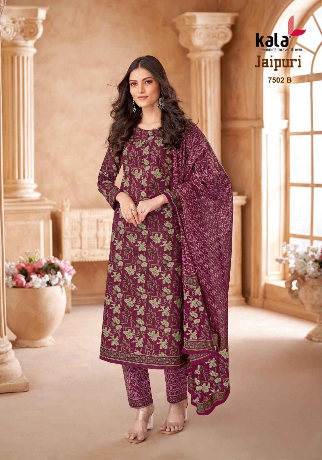 Kala Jaipuri Vol 7 Cotton Dress Material 12 Pc Catalogue