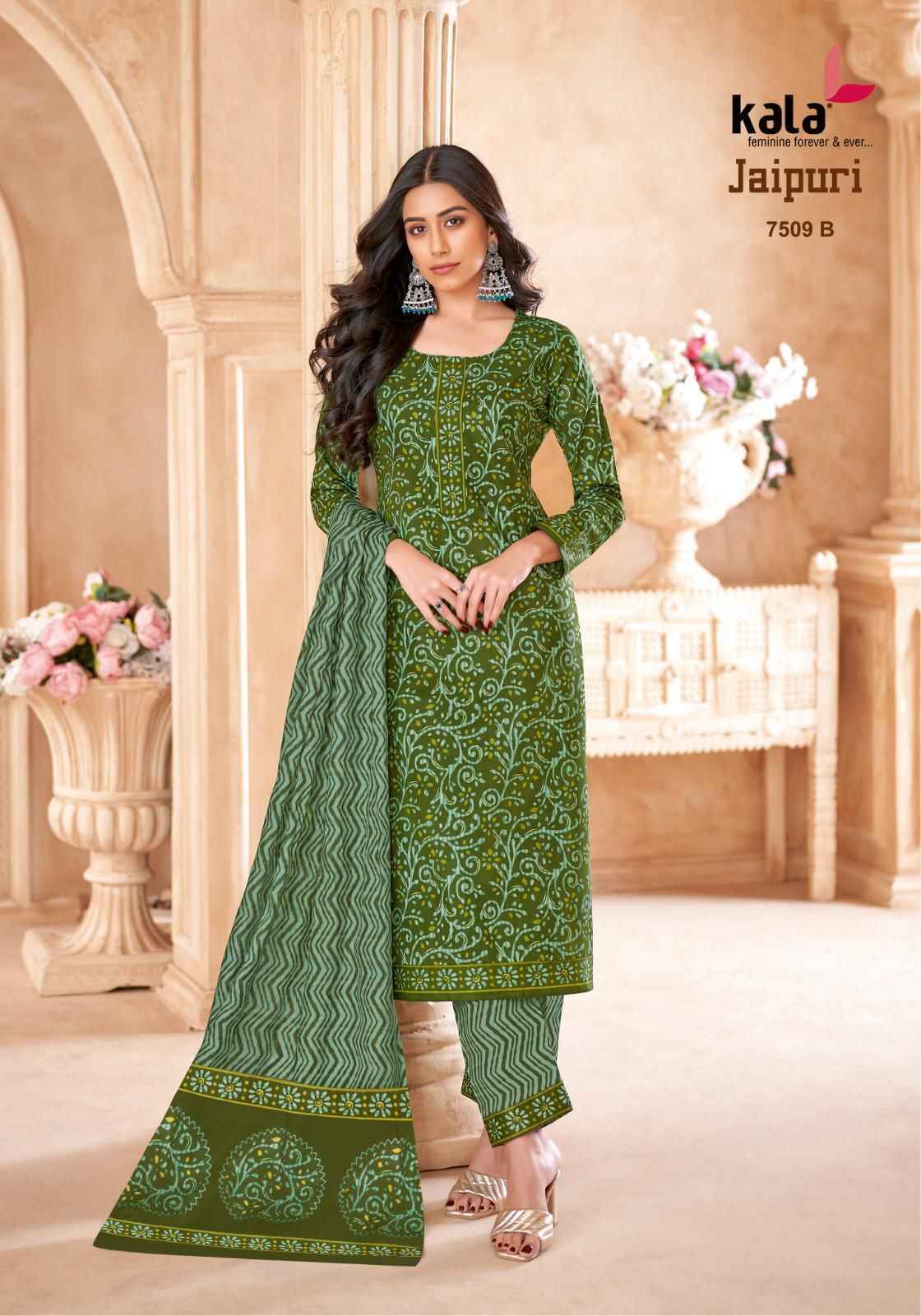 Kala Jaipuri Vol 7 Cotton Dress Material 12 Pc Catalogue