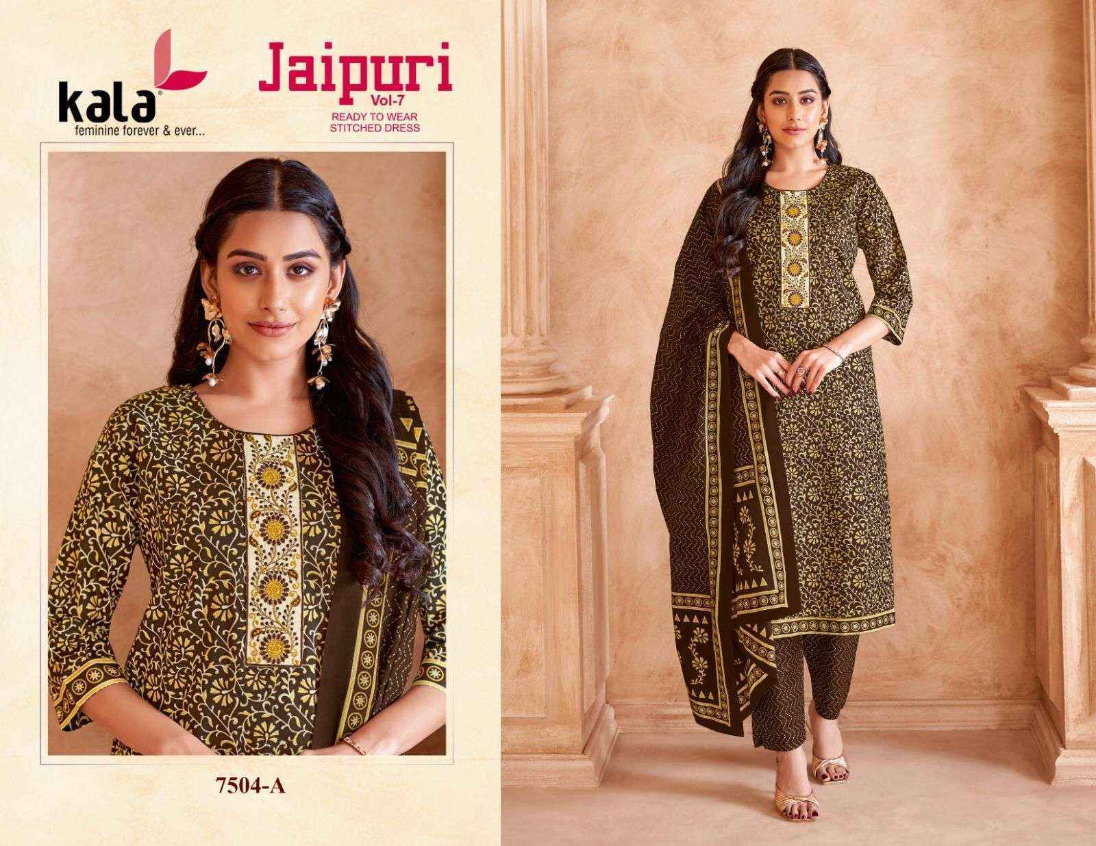 Kala Jaipuri Vol-7 Readymade Cotton Dress (12 Pc Catalogue)