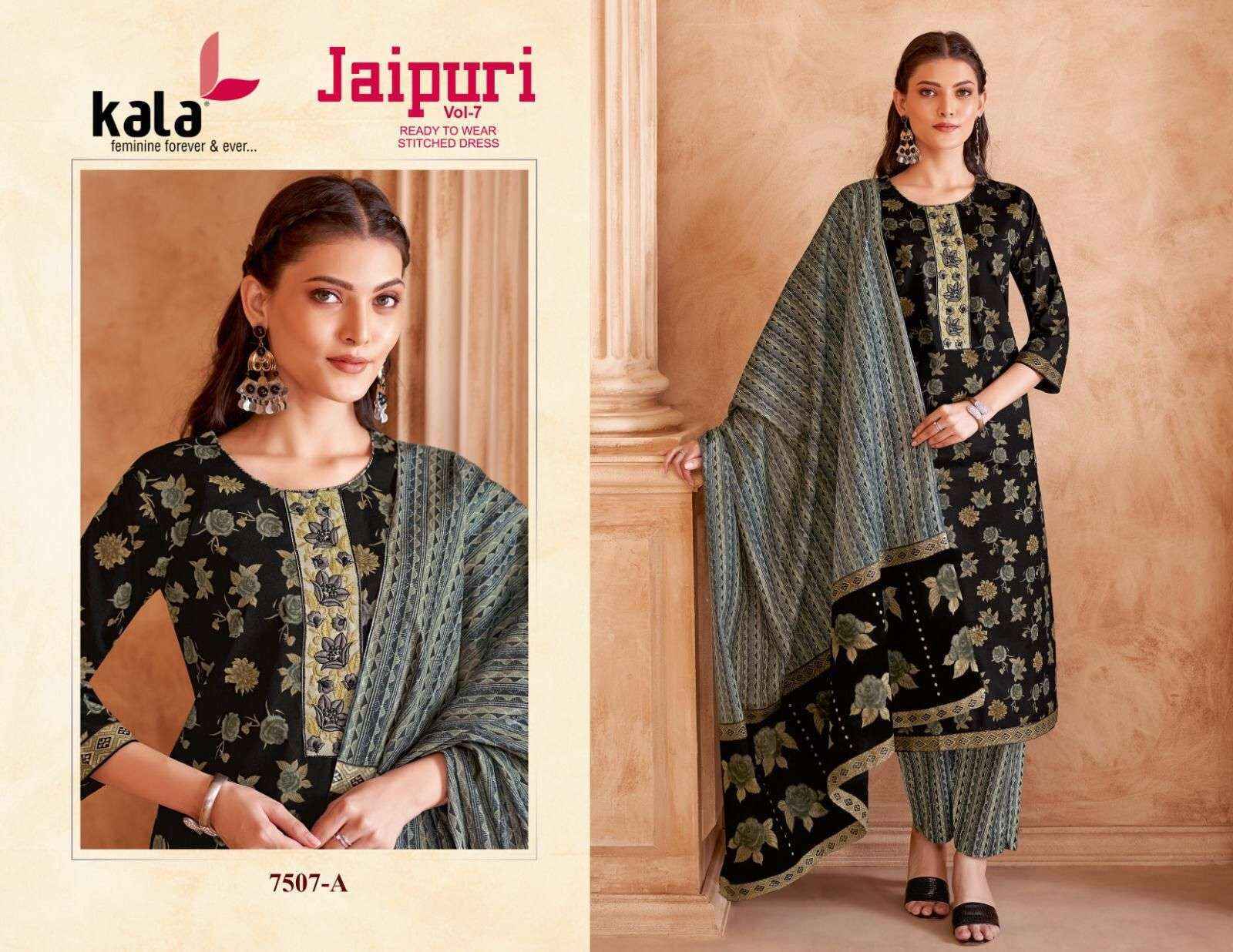 Kala Jaipuri Vol-7 Readymade Cotton Dress (12 Pc Catalogue)
