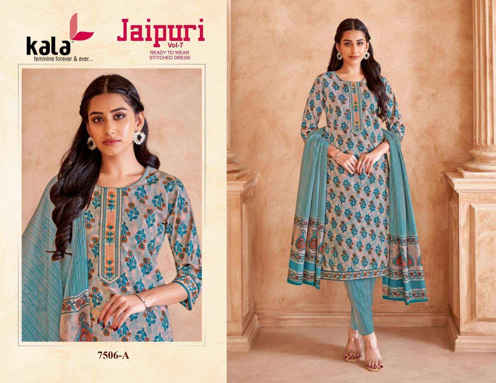 Kala Jaipuri Vol-7 Readymade Cotton Dress (12 Pc Catalogue)