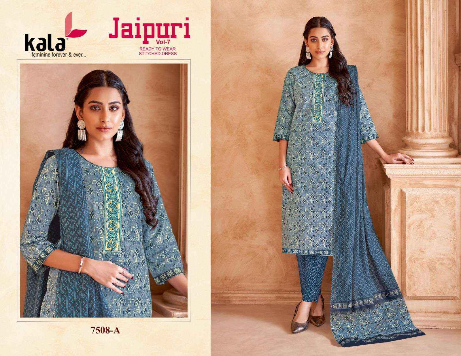 Kala Jaipuri Vol-7 Readymade Cotton Dress (12 Pc Catalogue)