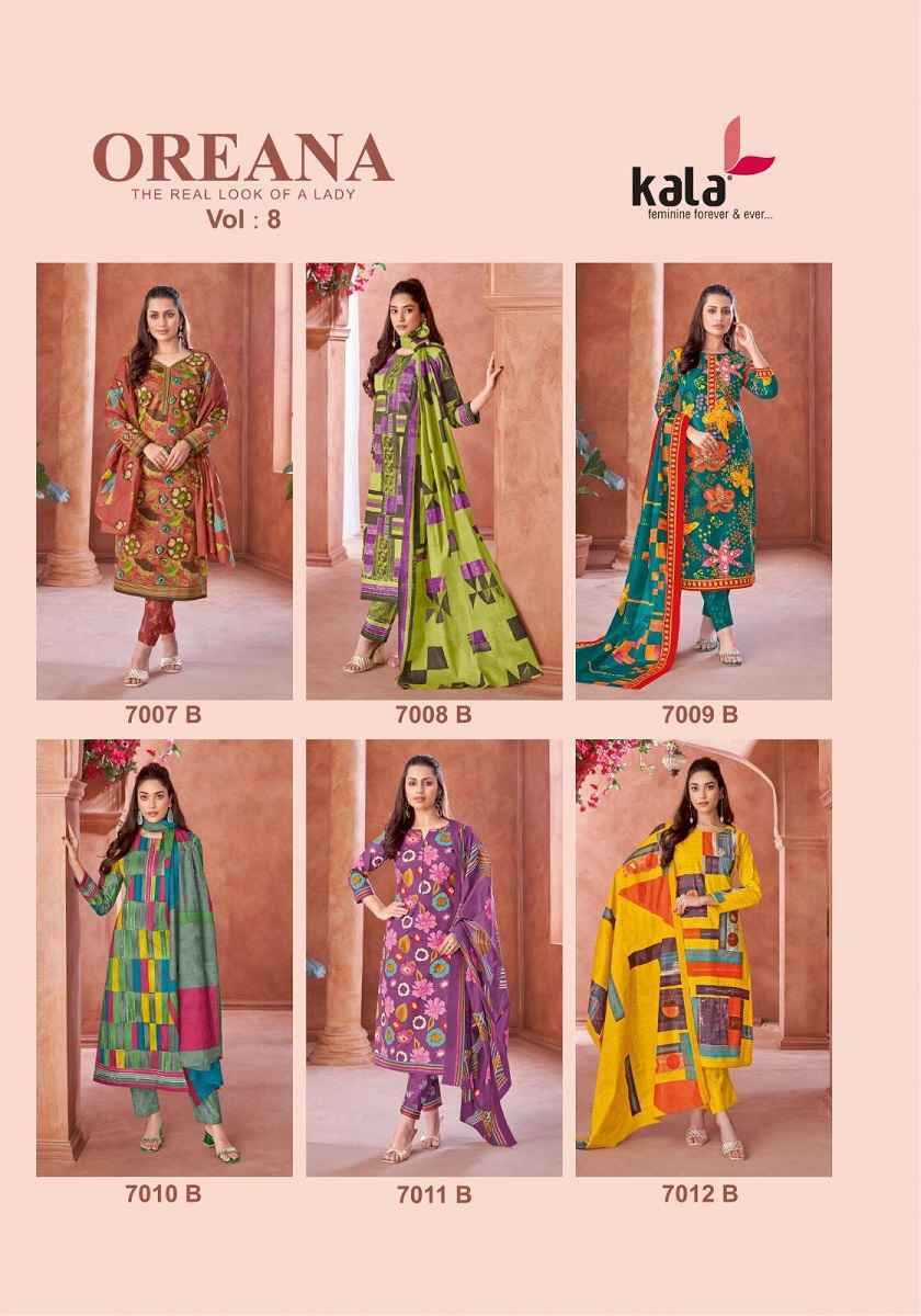 Kala Oreana Vol-8 Cotton Dress Material (12 pcs Catalogue)