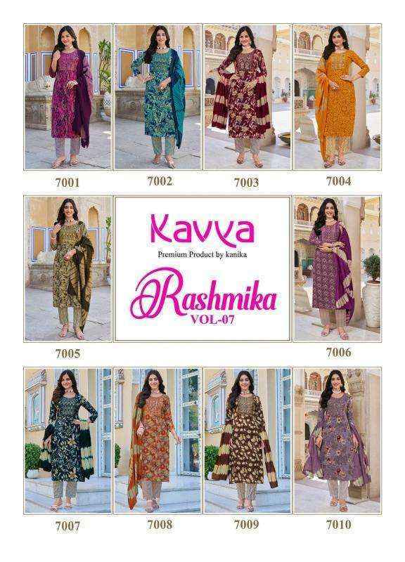 Kavya Rashmika Vol-7 Rayon Readymade Suit (10 pcs Catalogue)
