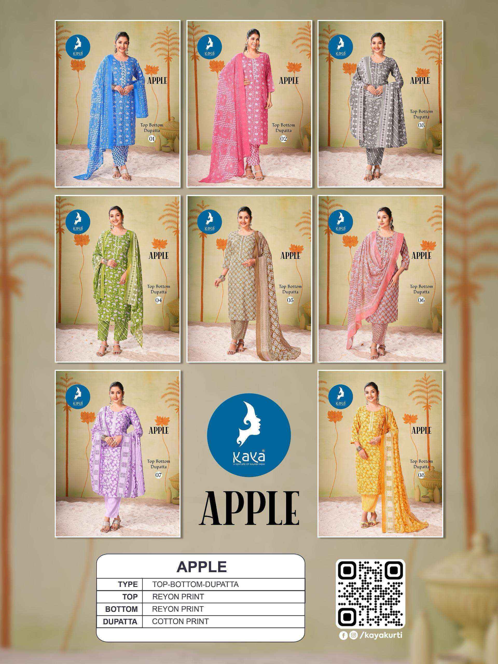 Kaya Apple Rayon Kurti Combo 8 pcs Catalogue