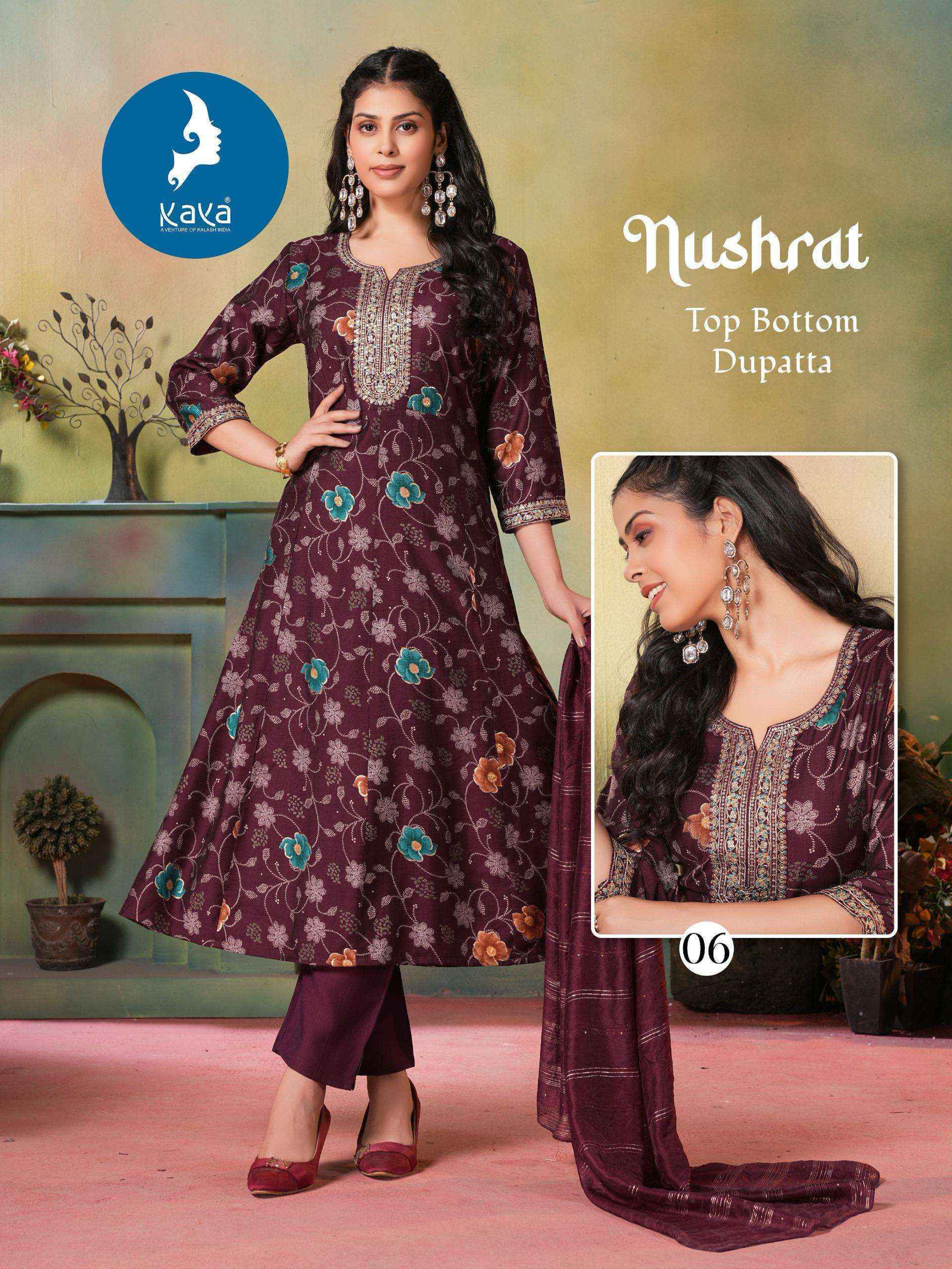 Kaya Nushrat Silk Kurti Combo 6 pcs Catalogue