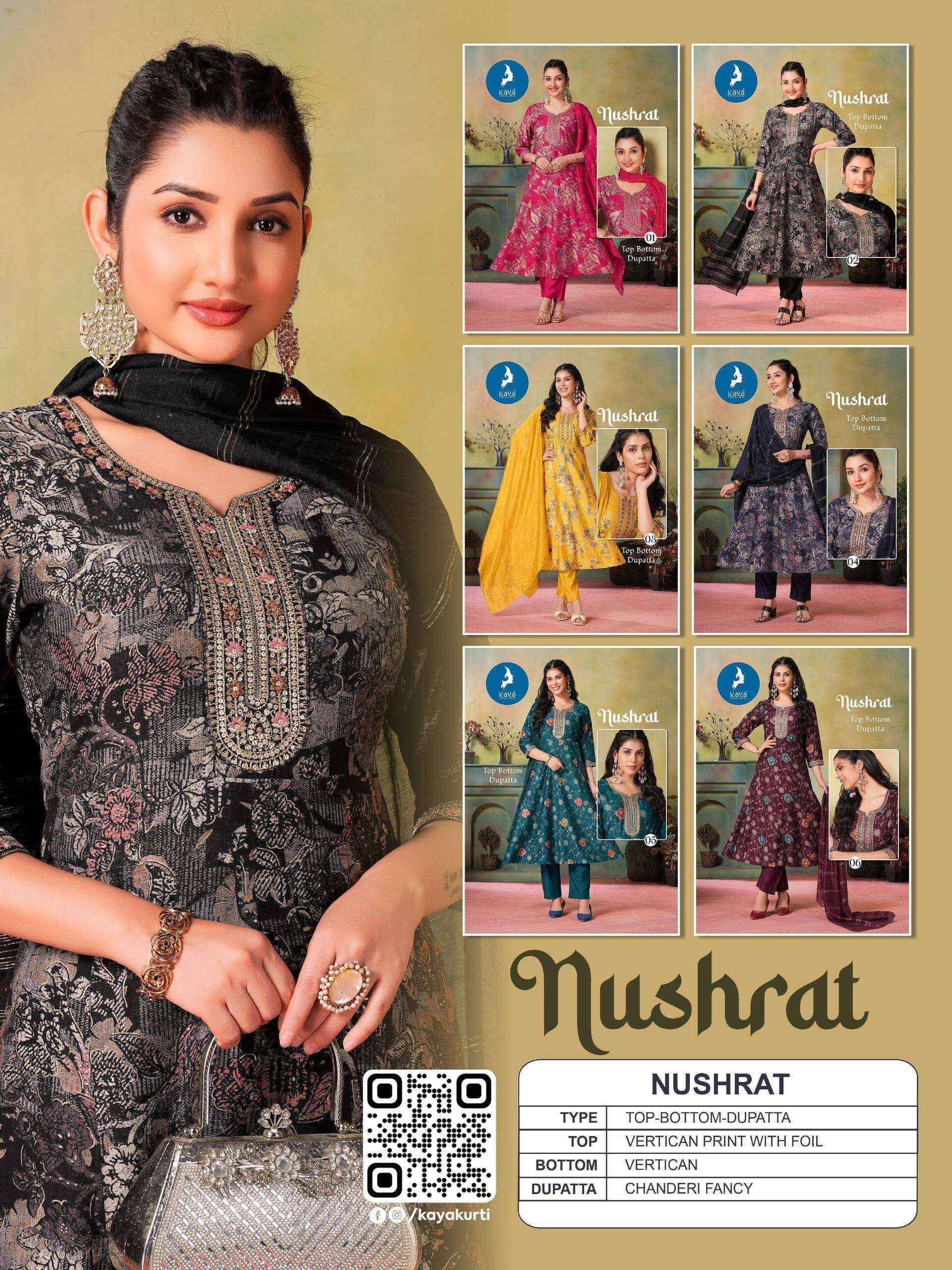 Kaya Nushrat Silk Kurti Combo 6 pcs Catalogue