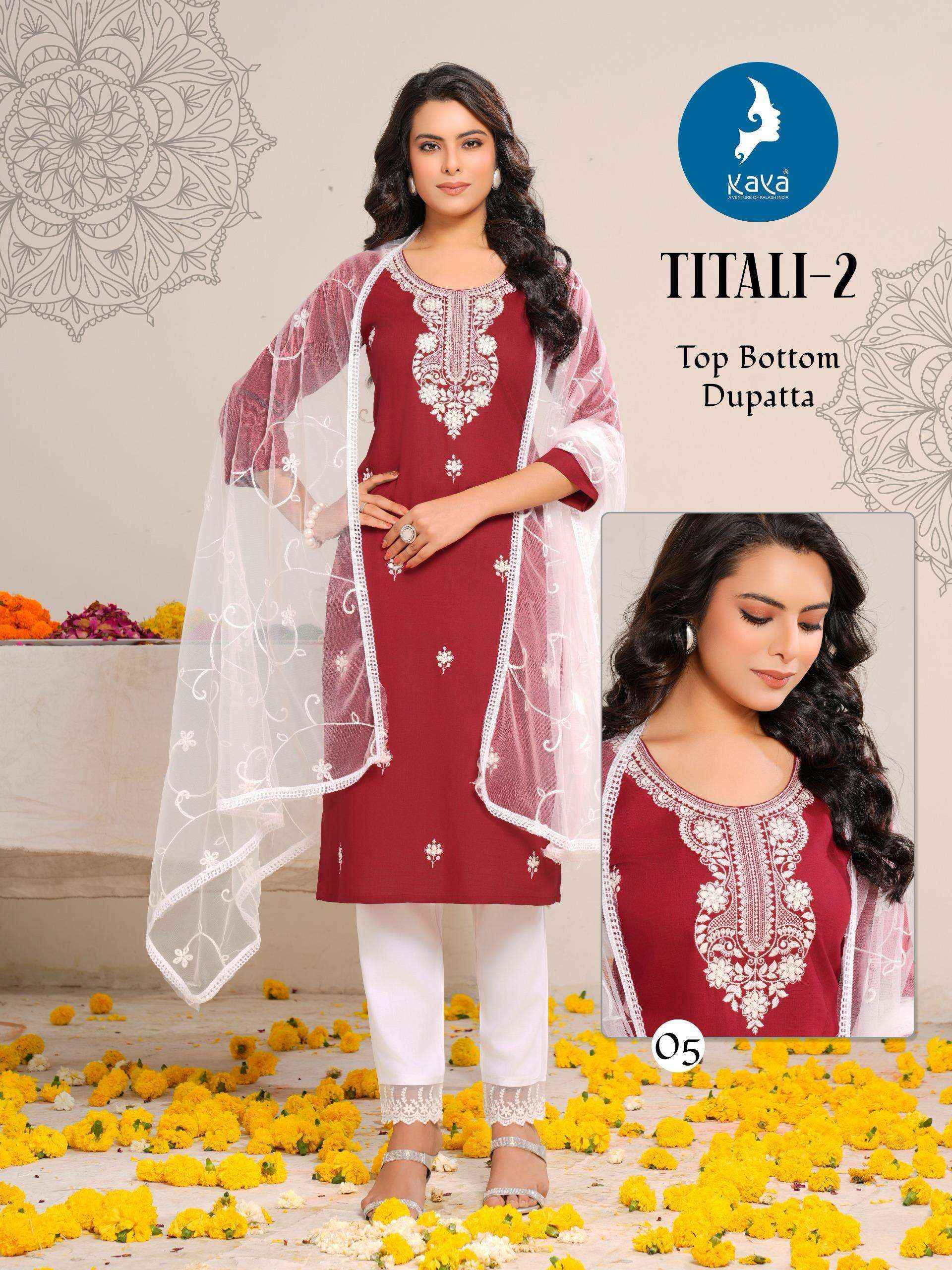 Kaya Titli Vol-2 Rayon Readymade Suit (6 pcs Catalogue)