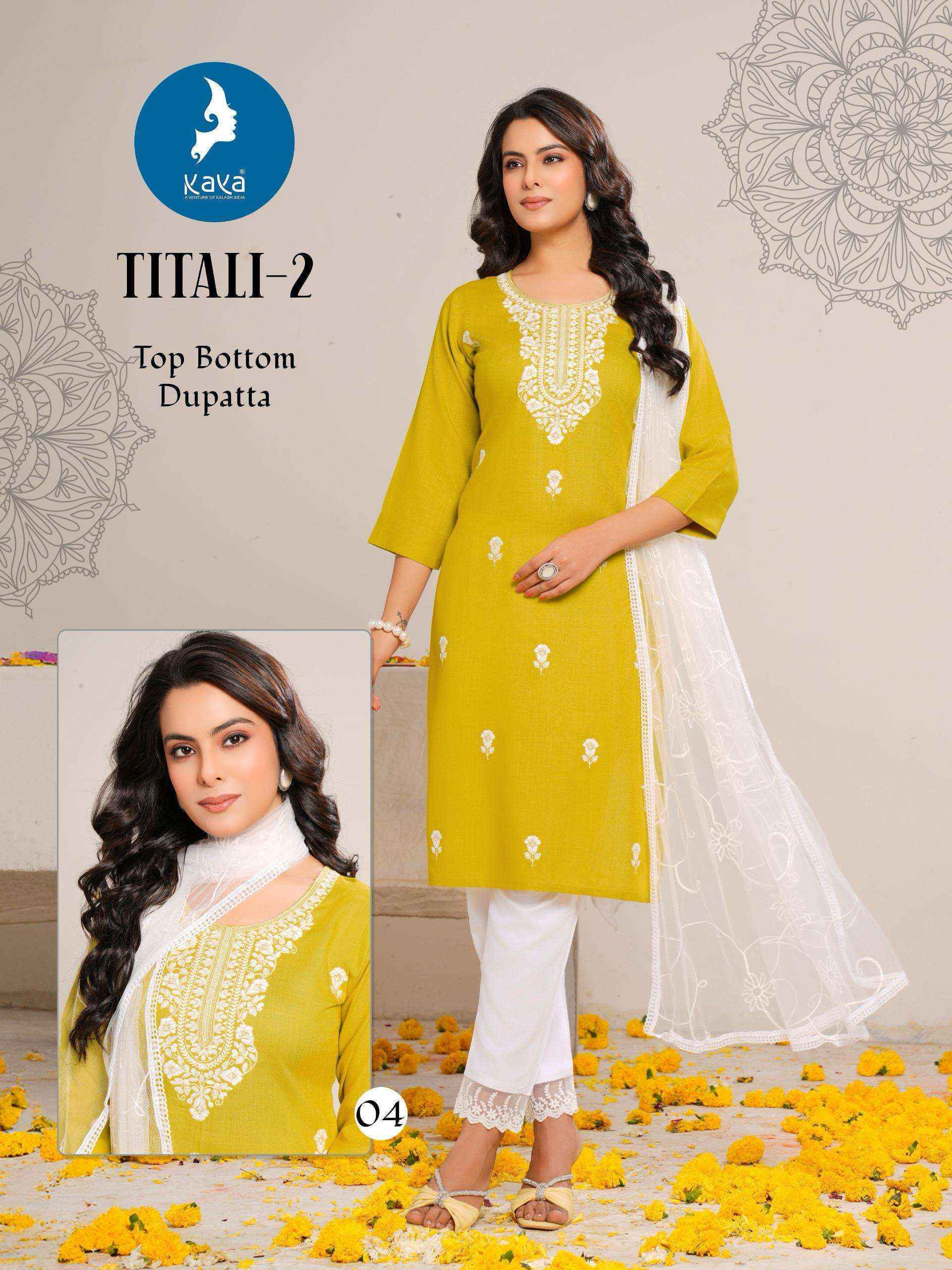 Kaya Titli Vol-2 Rayon Readymade Suit (6 pcs Catalogue)