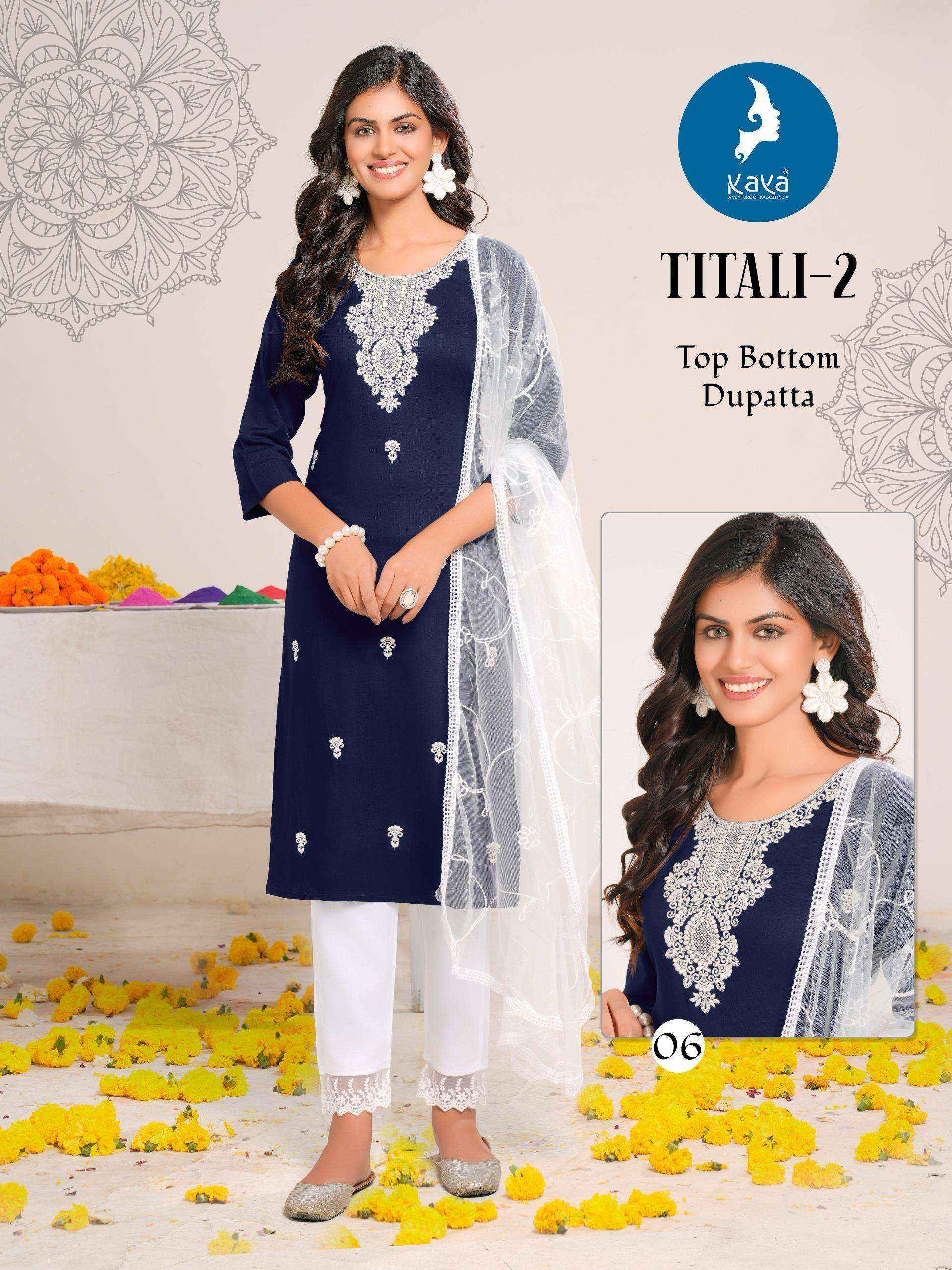 Kaya Titli Vol-2 Rayon Readymade Suit (6 pcs Catalogue)
