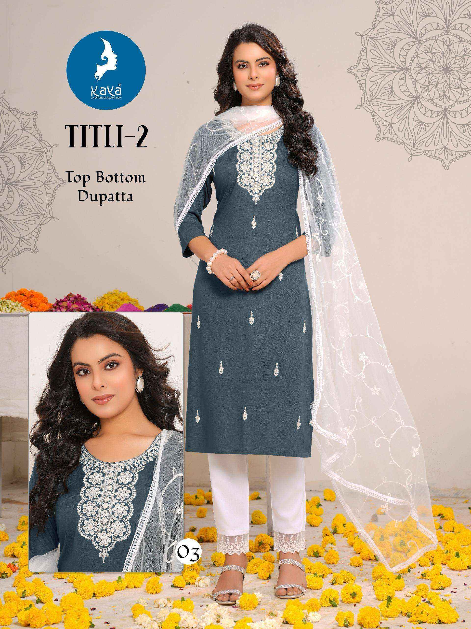 Kaya Titli Vol-2 Rayon Readymade Suit (6 pcs Catalogue)
