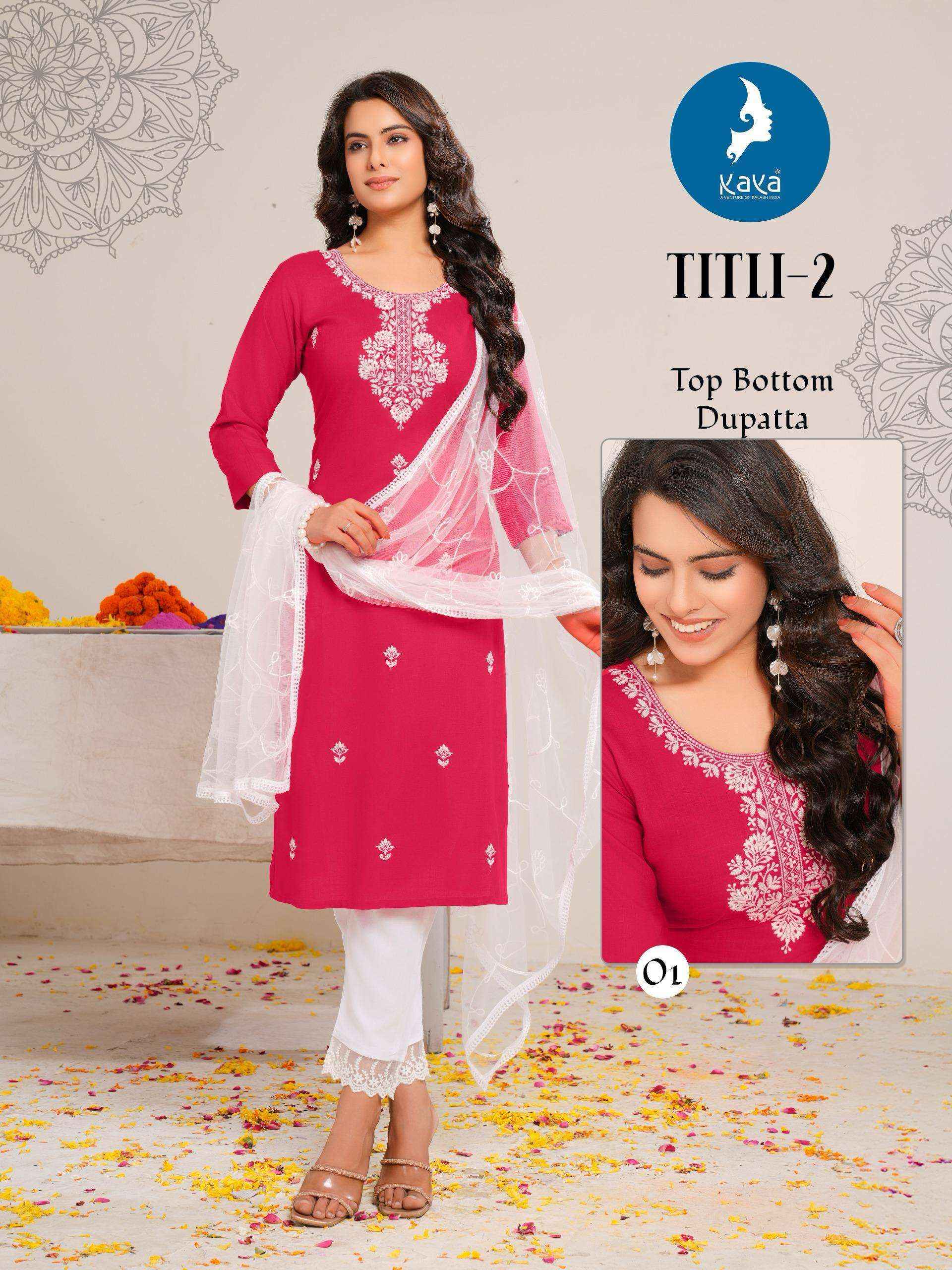 Kaya Titli Vol-2 Rayon Readymade Suit (6 pcs Catalogue)