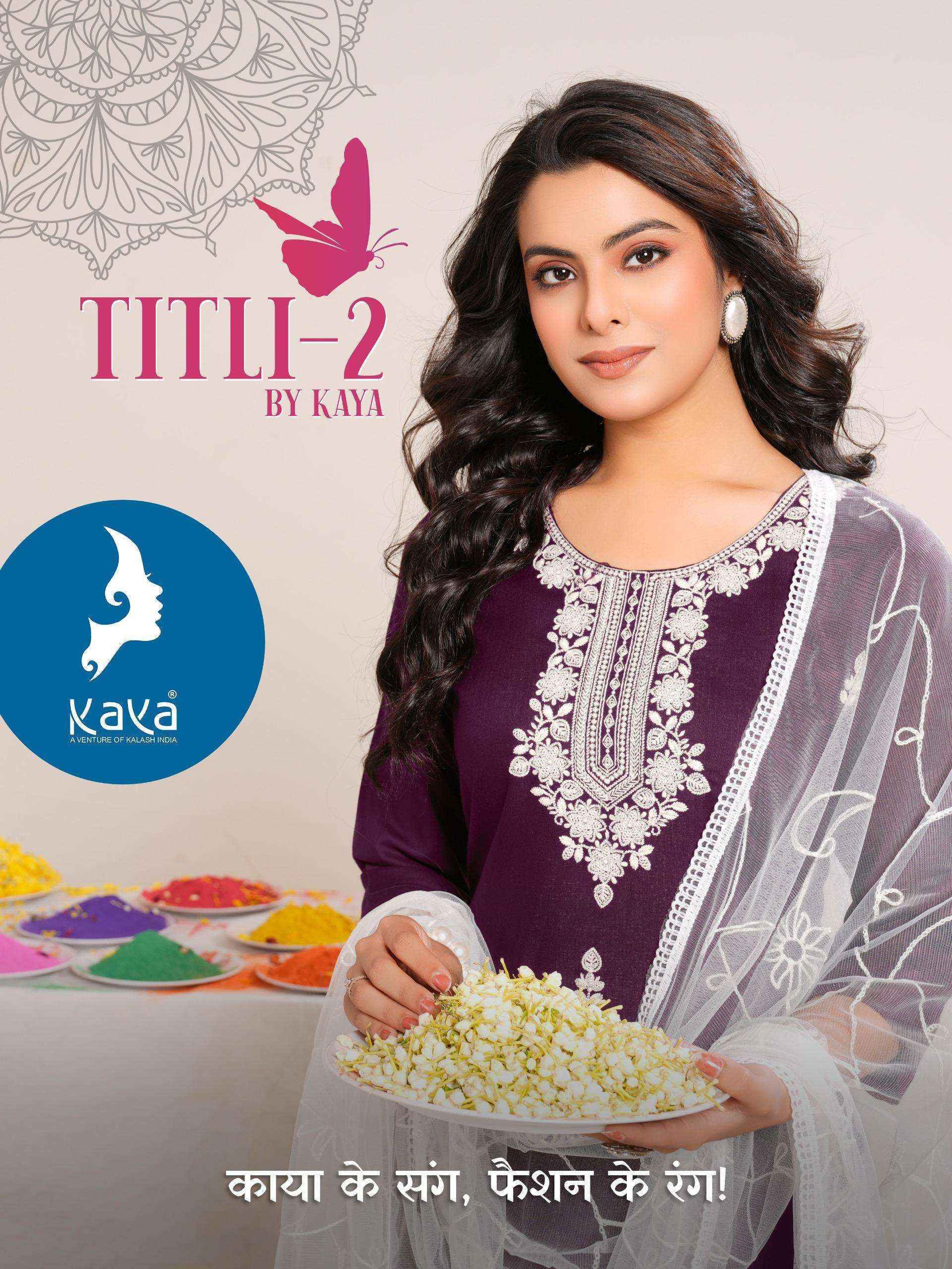 Kaya Titli Vol-2 Rayon Readymade Suit (6 pcs Catalogue)