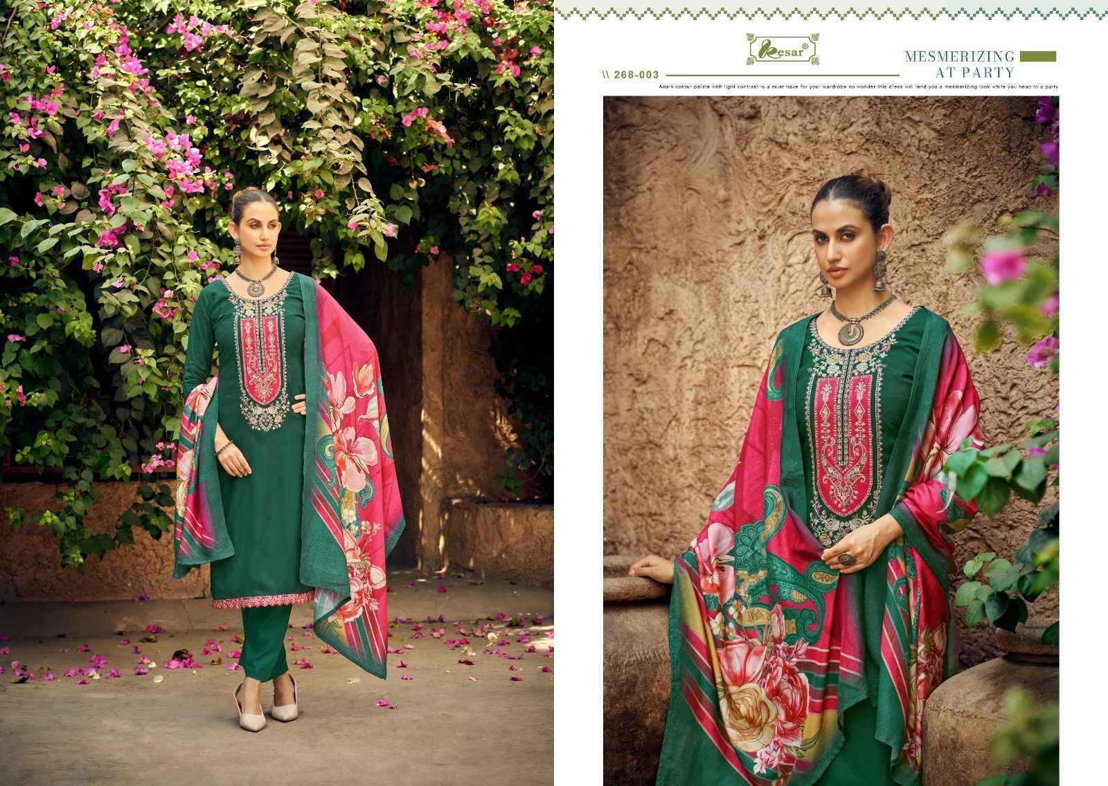 Kesar The Eknoor Choice Viscouse Musline Dress Material 4 pcs Catalogue