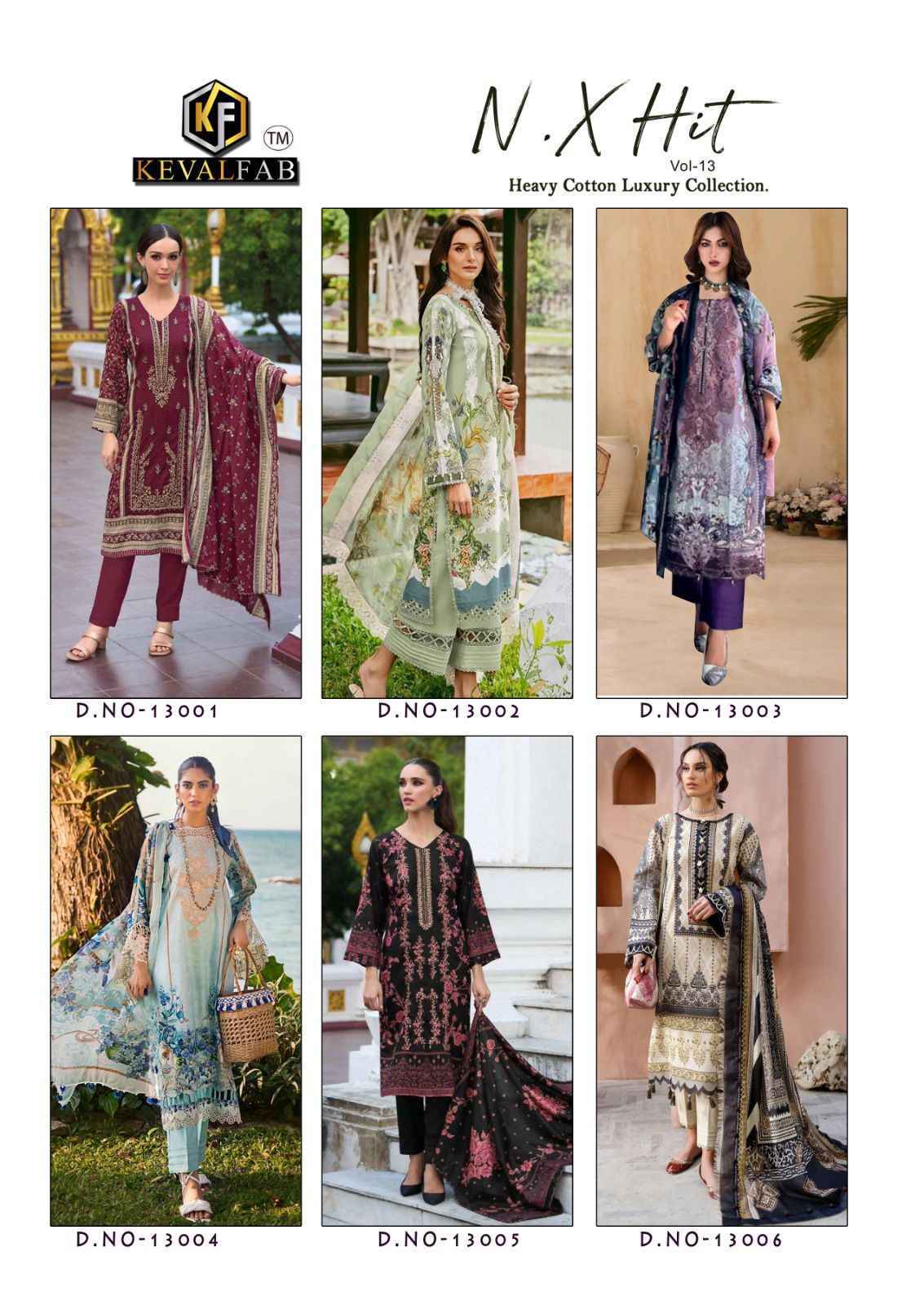 Keval Fab K Kasha Nx Hit Vol-13 Cotton Dress Material (6 pcs Catalogue)