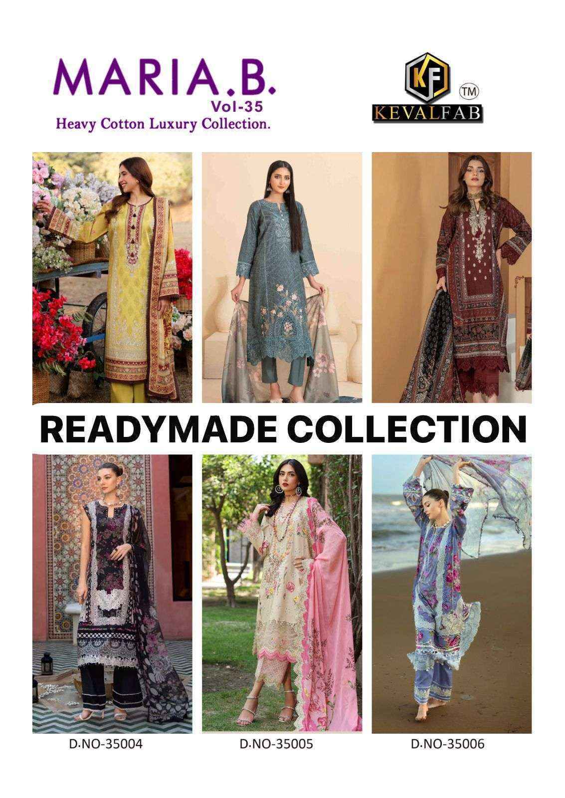 Keval Fab Maria B Vol-35 Readymade Cotton Dress Material (6 pcs Catalogue)