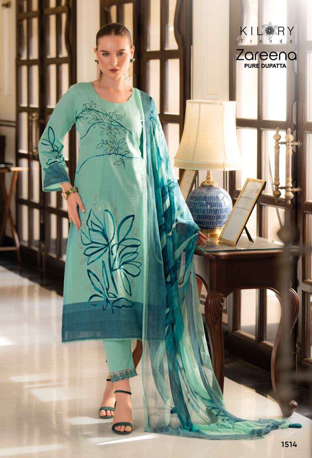 Kilory Trends Zareena Linene Cotton Dress Material 4 pcs Catalogue