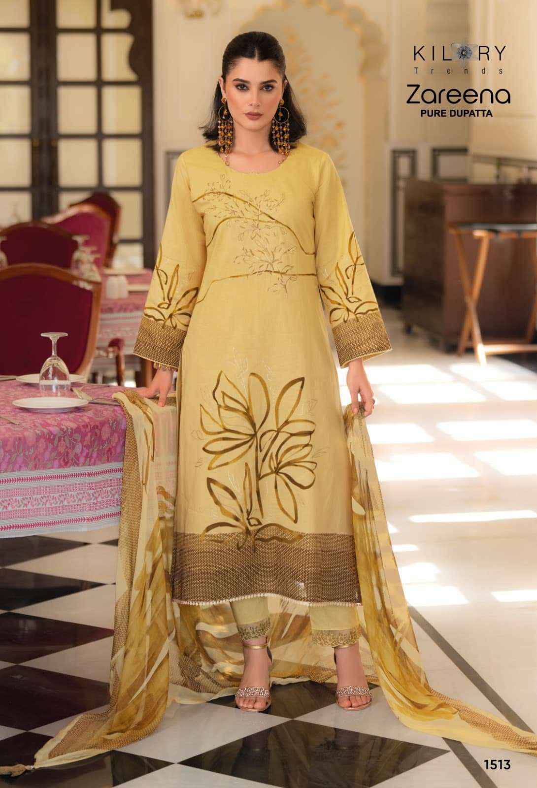 Kilory Trends Zareena Linene Cotton Dress Material 4 pcs Catalogue